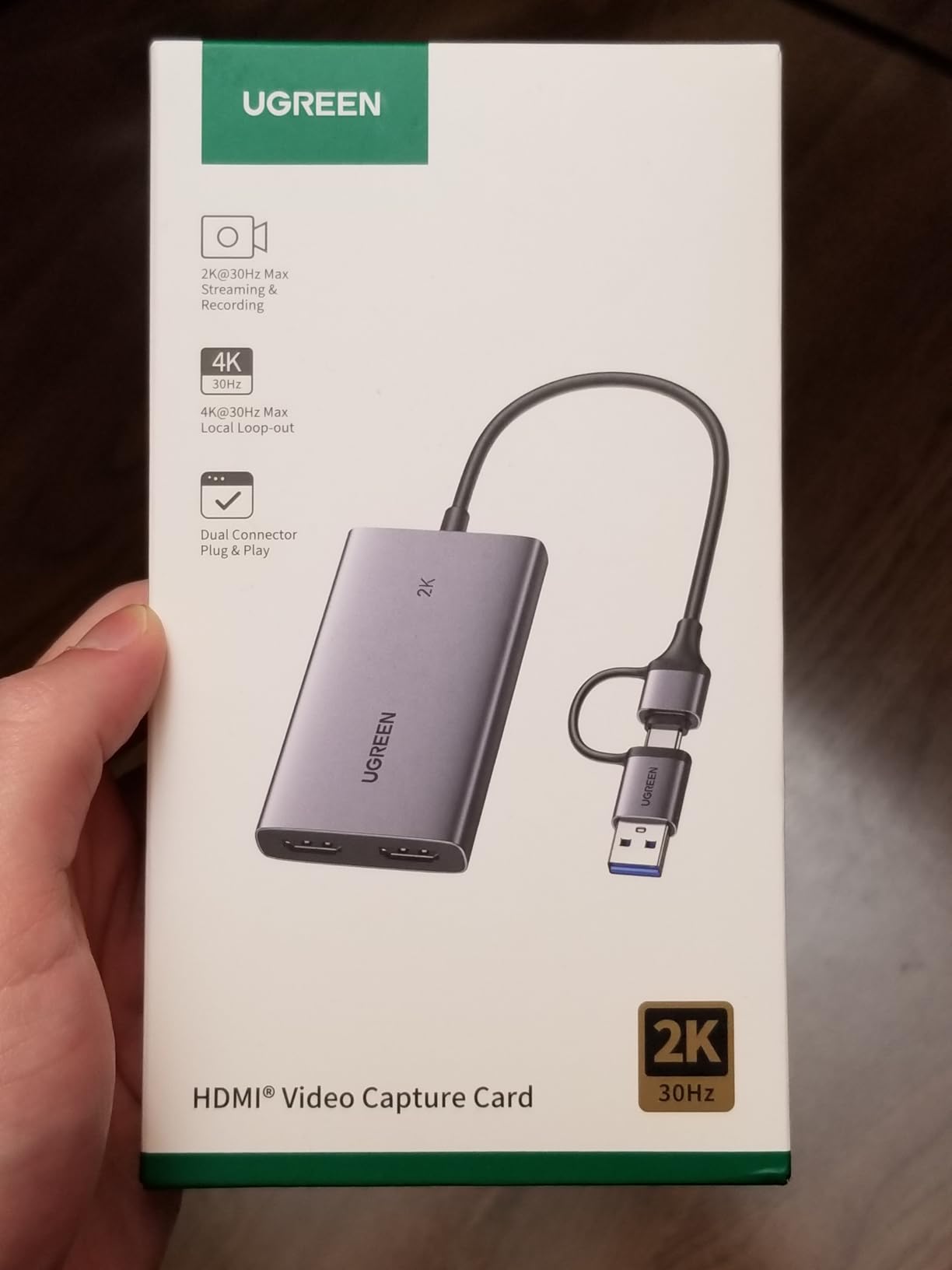 UGREEN 4K@30Hz Loop Out HDMI Capture Card for 2K 30FPS 1080P 60FPS USB 3.0 customer photo 2
