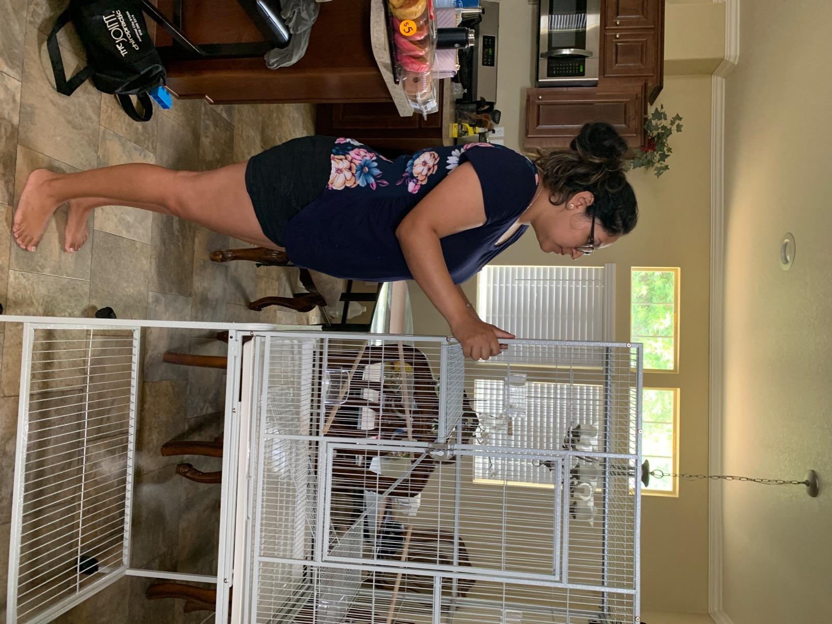 Huge X-Large Wrought Iron 4-Level Chew-Proof Tight 1/2-inch Wire Spacing Ferret Chinchilla Sugar Glider Rats Mices Rabbit Squirrel Hamster Cage with Detachable Rolling Stand customer photo 1