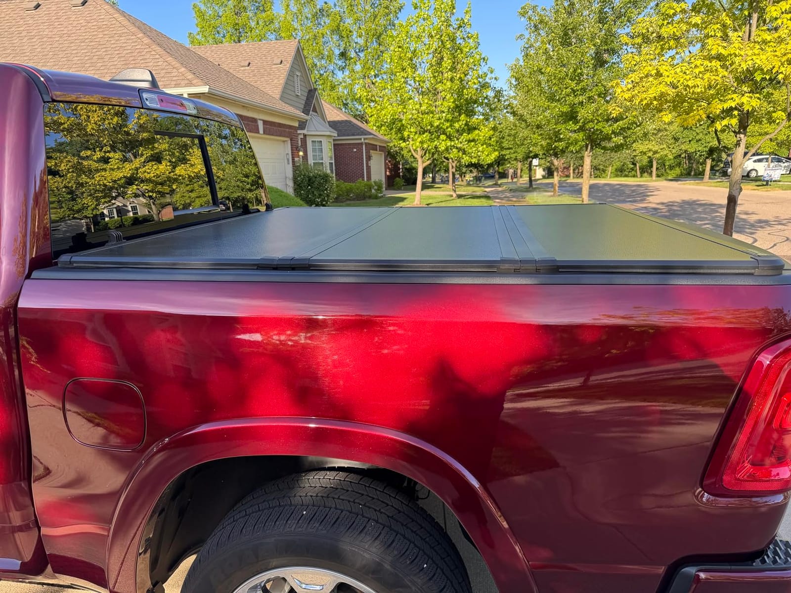 AUTOSAVER88 Hard Tri-Fold Tonneau Cover for 2009-2026 Dodge Ram 1500 5.7ft | FRP Hard Tri-folding Truck Bed Tonneau Cover Fit for Dodge Ram 1500 2009-2026 5.7 Feet Bed (Classic & New) Without Rambox customer photo 1