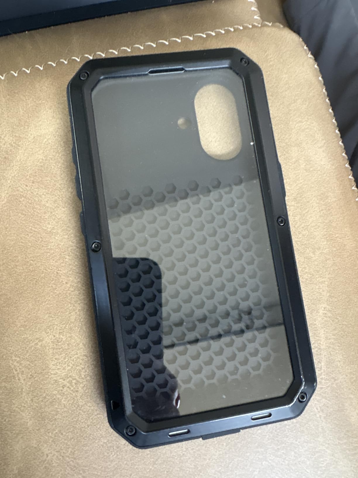 for iPhone 16 Case Heavy Duty Metal Shockproof Tough Armour | Black 360 Full Body Protective Cover, Aluminum Alloy Case with Silicone Back and Built-in Screen Protector, Military Grade customer photo 1