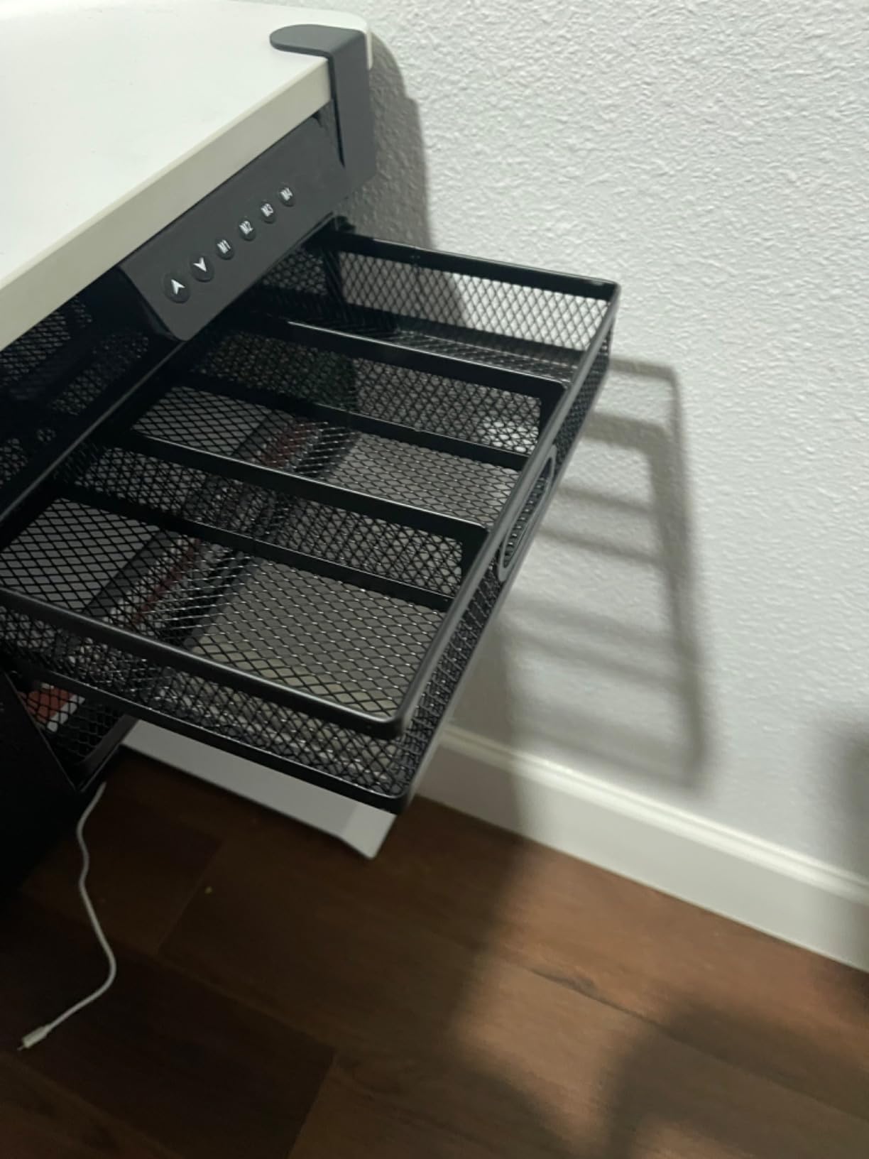 Sliding Under Desk Drawer Organizer No Drilling 2 Drawers Slide Out Desktop Or Under Table Storage Metal Clamp On Desk Drawer Attachment Small Desktop Organizer for Home & Office, White customer photo 2