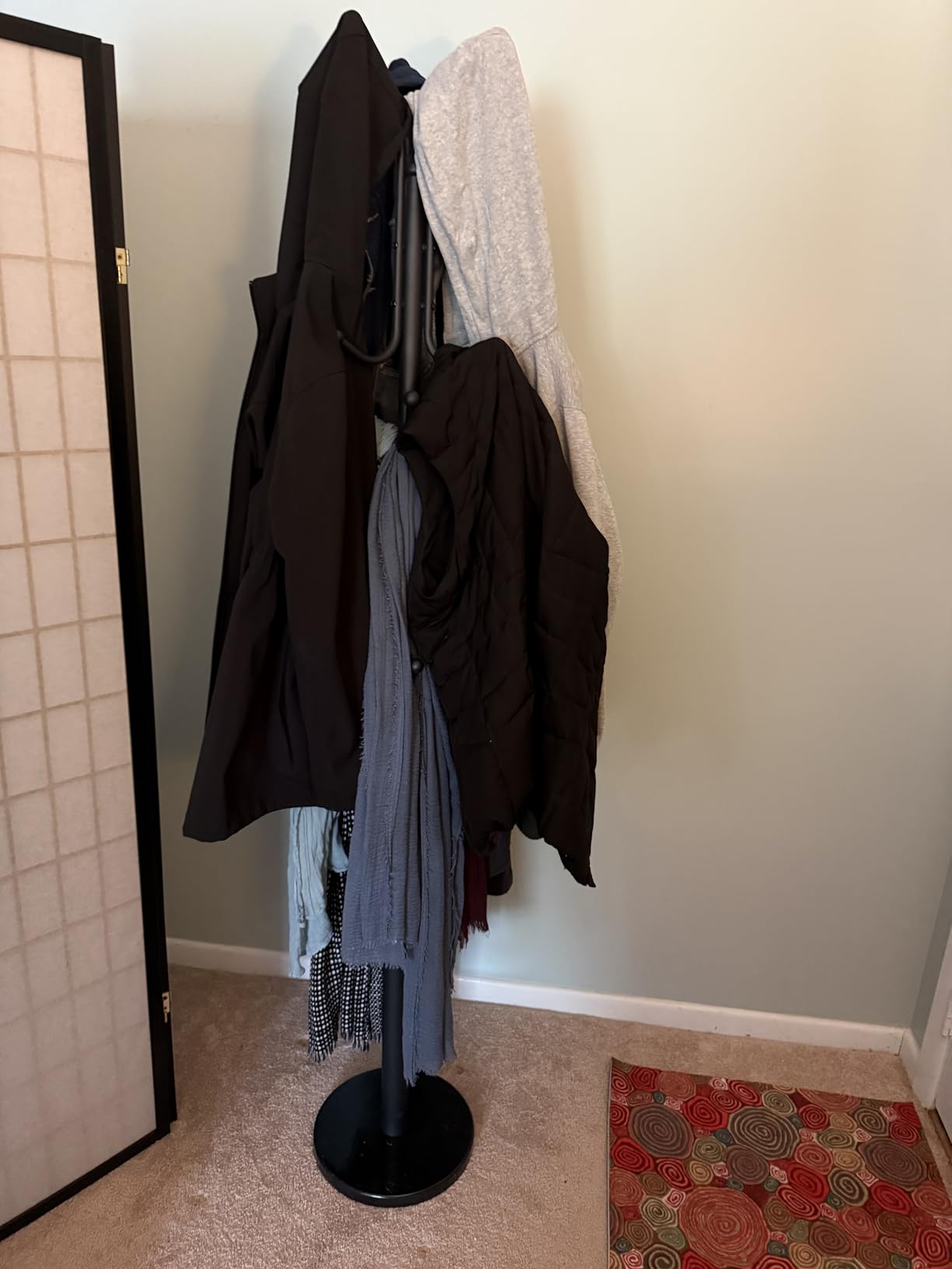 Yoobure Metal Coat Rack Freestanding with Marble Base, Coat Tree with 12 Hooks & Umbrella Holder, Heavy Duty Coat Rack Stand customer photo 1