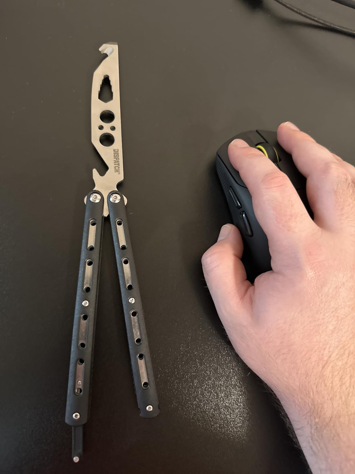 Dispatch Practice Butterfly Knife Trainer - Unsharpened Balisong | Stainless Steel Blade, Durable ABS Handle & Lock Latch | EDC Flipping, Martial Arts, Cosplay, Survival Training Tool, Black customer photo 1