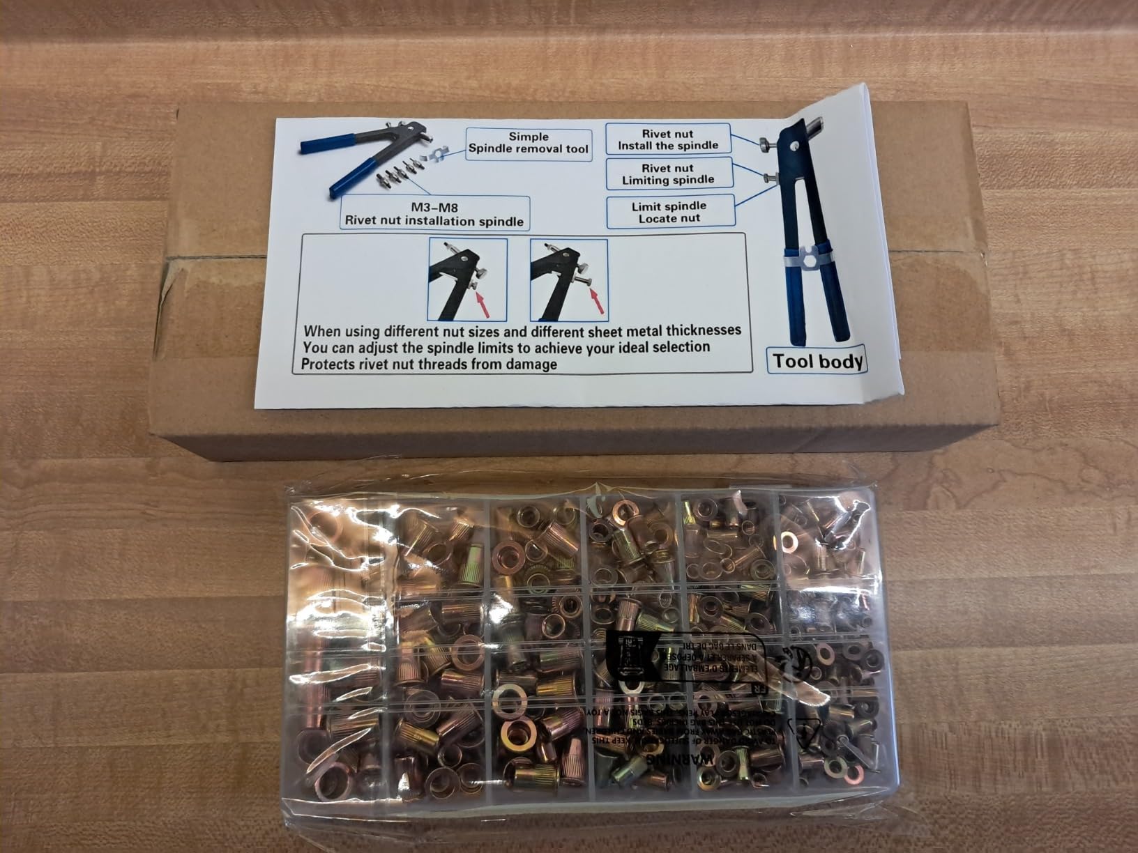 ASKWAY Pressure Rivet Nut Tool Kit, 430Pcs Metric Rivet Nut Combination | Threaded Rivet Nut (M8/M6/M5/M4/M3), Suitable for Furniture, Decoration, Automotive, Marine and Industrial Applications customer photo 2