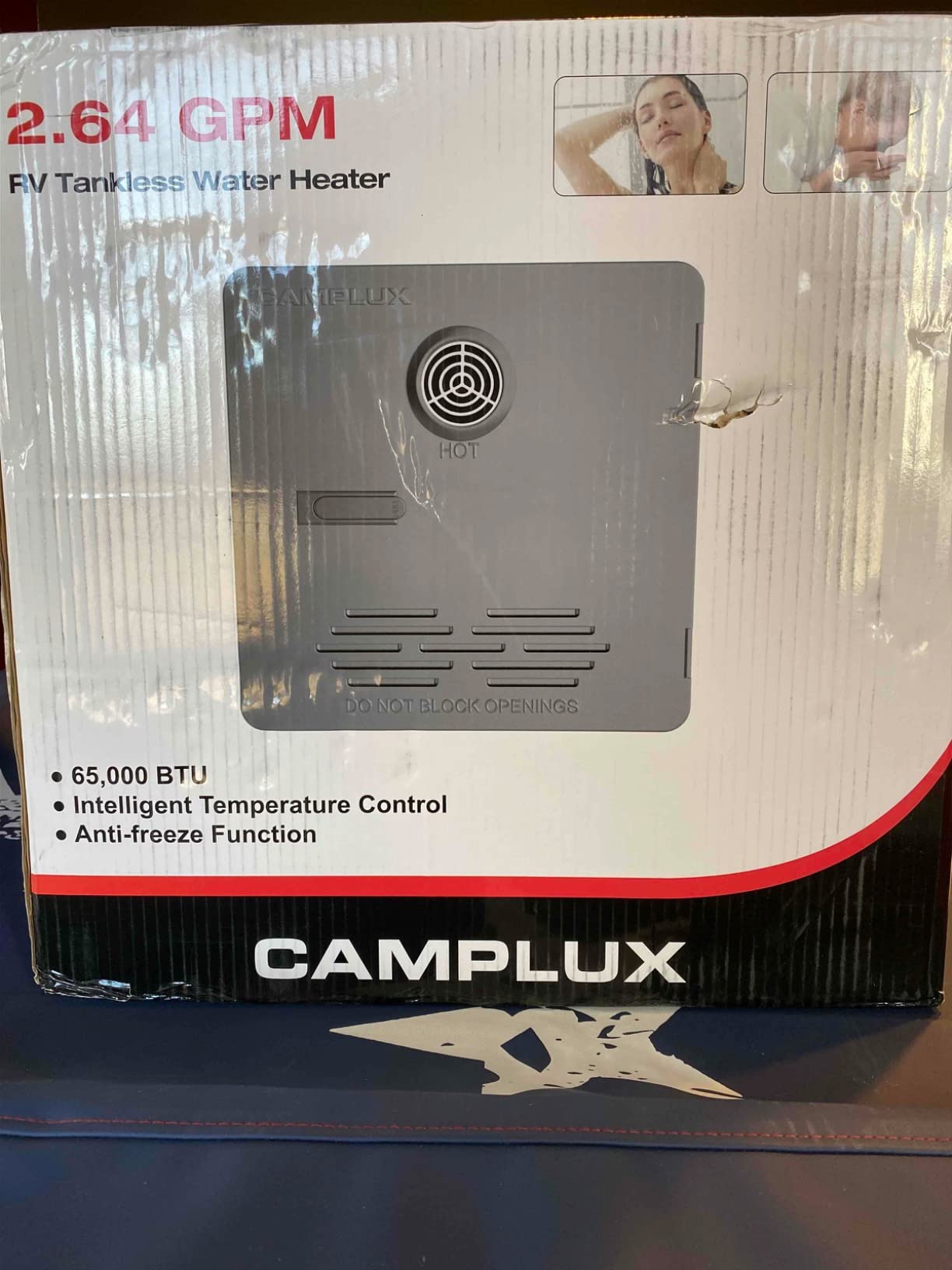 CAMPLUX Classic 65,000 BTU RV Tankless Water Heater, 2.64 GPM On-Demand Hot Water, High Altitude & Freeze-Proof Design (CSA/NSF Certified) with Remote Control, Ideal for Family Use customer photo 2