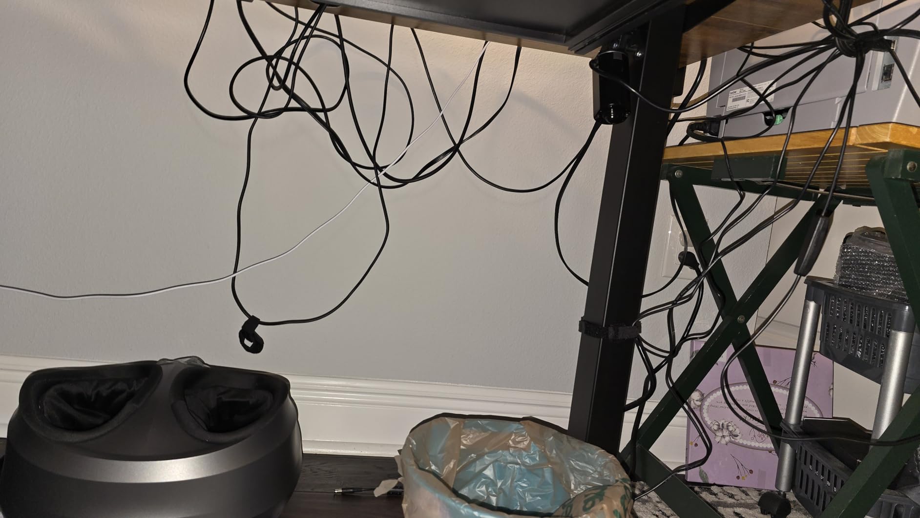Cable Hider Raceway Kit, Magnetic Cable Management Under Desk with Upgraded Aesthetic Large Hole, Cord Organizer Kit for Hiding Computer, Gaming Desk, Network, Power Cord, TV - 4PCS 4x15.7in Black customer photo 2