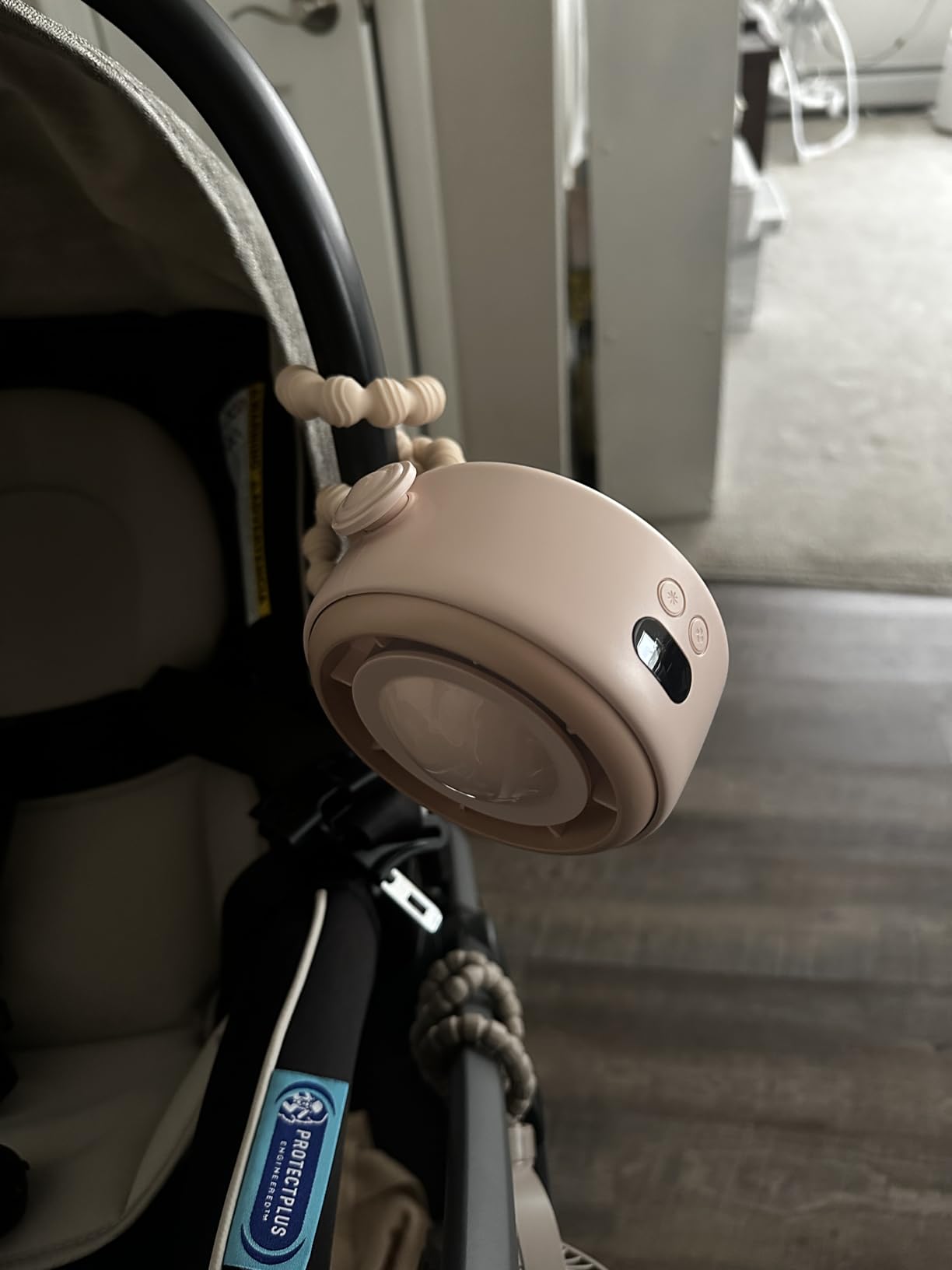SWEETFULL Baby Stroller Fan, Safe Portable Fan, 15H Use, Nightlight - Black | Pinch-Proof Design; 4000mAh Rechargeable; Stable Mini Clip On Fan; 360° Adjustable; 4-Speed Quiet; LED Display; Car Seat Crib customer photo 1
