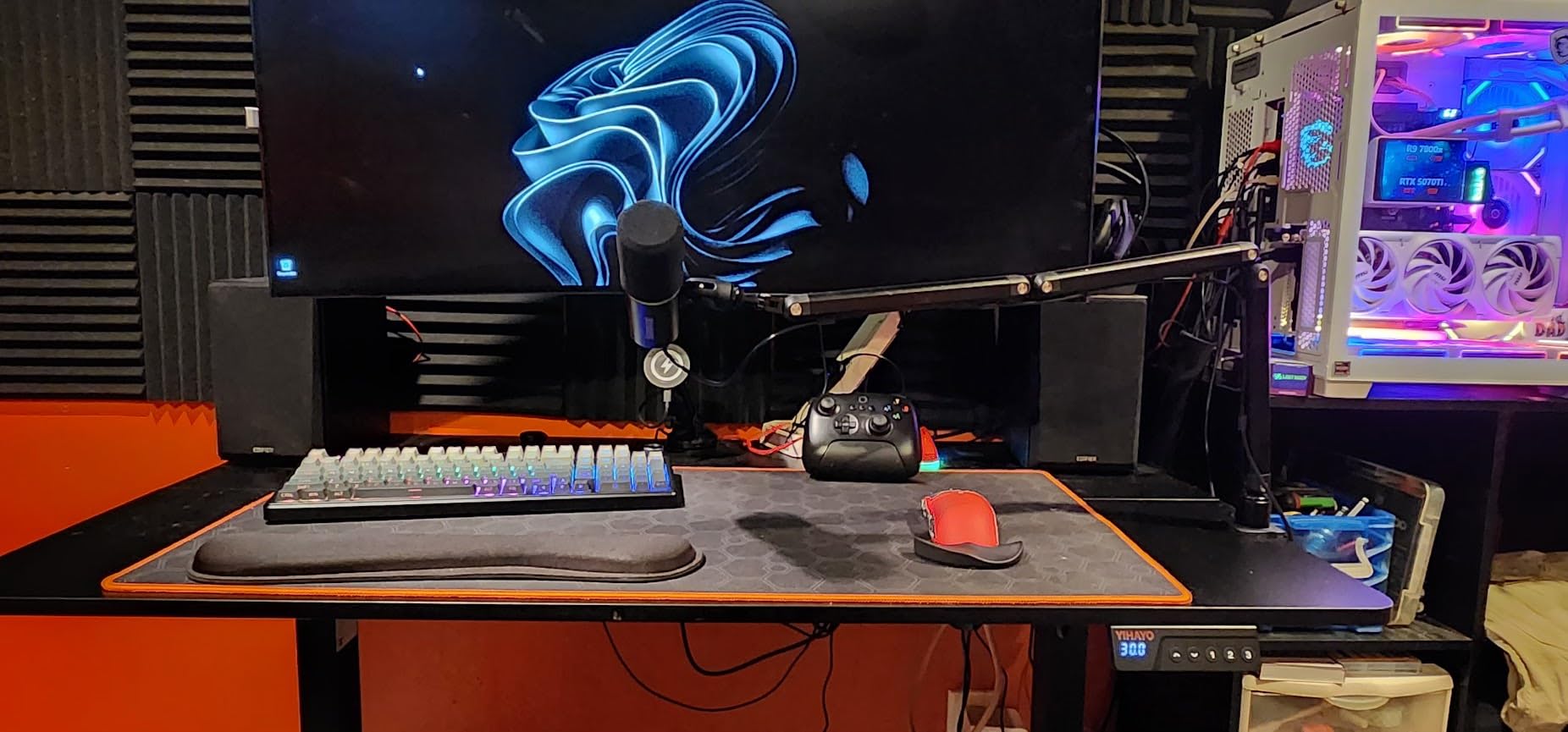 TODI Mic Arm for Lightweight Mics, Microphone Arm Rotatable, Storable Desk Mic Stand for Bear 3LB with Mount Clamp, Mic Stand Boom Arm with Cable Channel with 3/8'' 5/8'' Thread for Podcast, Gaming customer photo 1