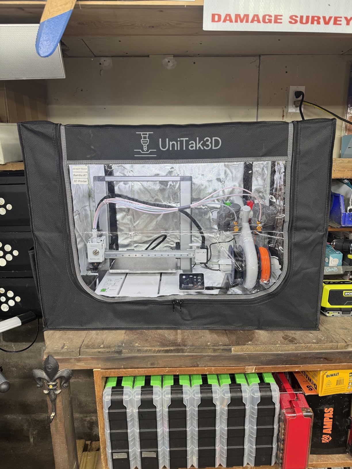 3D Printer Enclosure with Ventilation for Bambu Lab A1 Combo,Large Size Fireproof&Dustproof Enclosure,Noise Reduction,Constant Temperature 3D Printer Cover with LED Lighting System-32.5x23x23inch customer photo 1