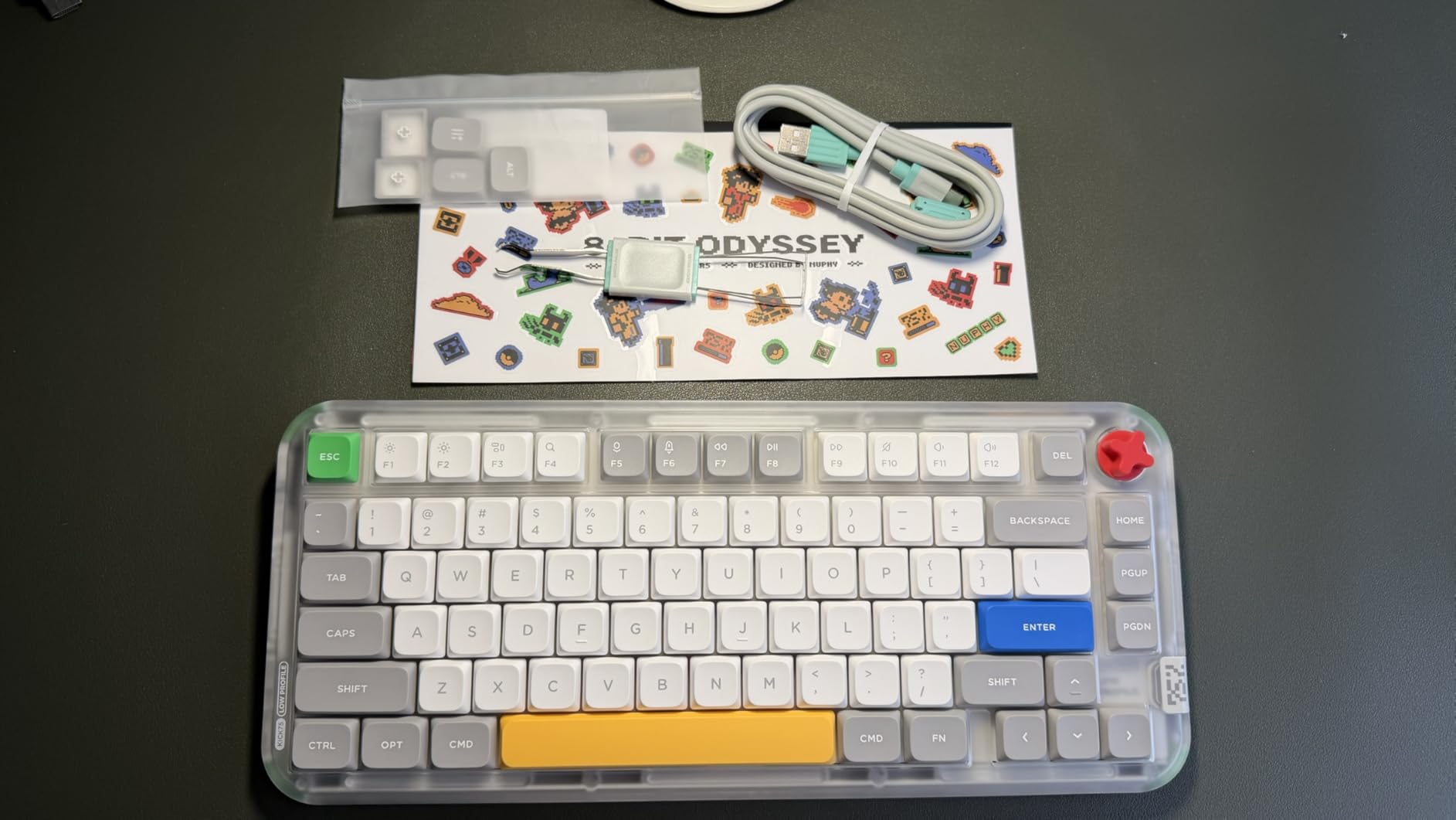 nuphy Kick75 Wireless Low Profile Mechanical Keyboard with Volume Knob,75% Hot Swappable Custom Keyboard,80 Keys RGB Backlit with PBT Keycaps,BT/2.4G/USB-C (Silver Nano Switch) customer photo 2