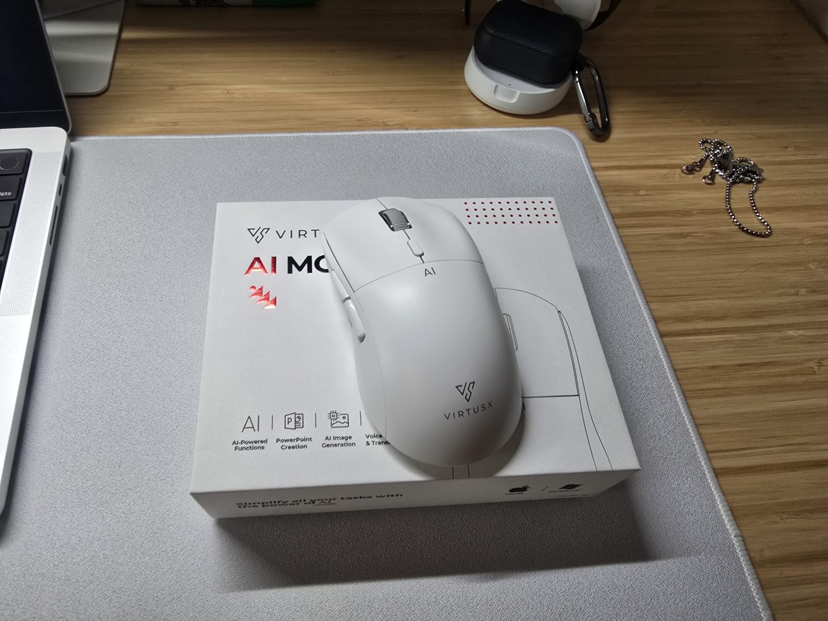 Virtusx Jethro AI Mouse - Voice & Audio Recorder for Lecture & Meeting, Centralized Software with Voice Typing, Writing Tools, Transcribe, Translate & Summarize, Wireless Mouse for Computer, Laptop customer photo 1