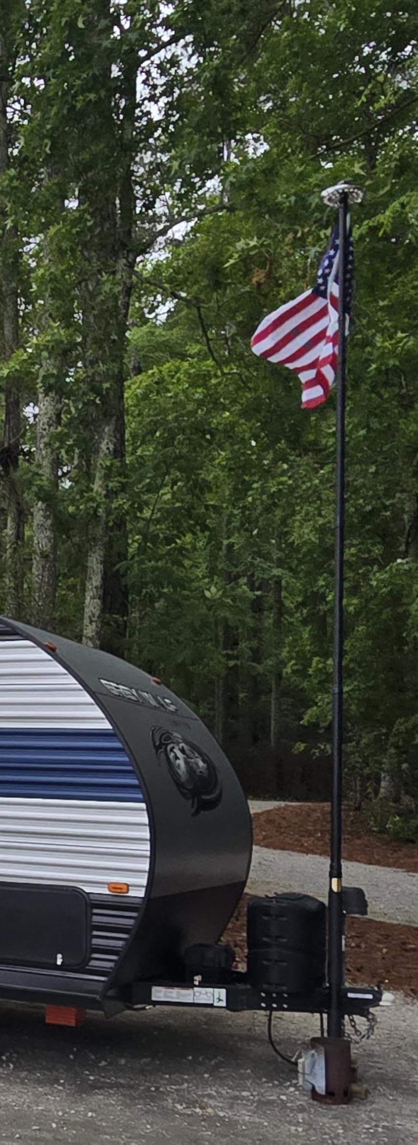 20FT Telescoping Flag Pole for Outside House,Extra Thick with US Flag customer photo 2