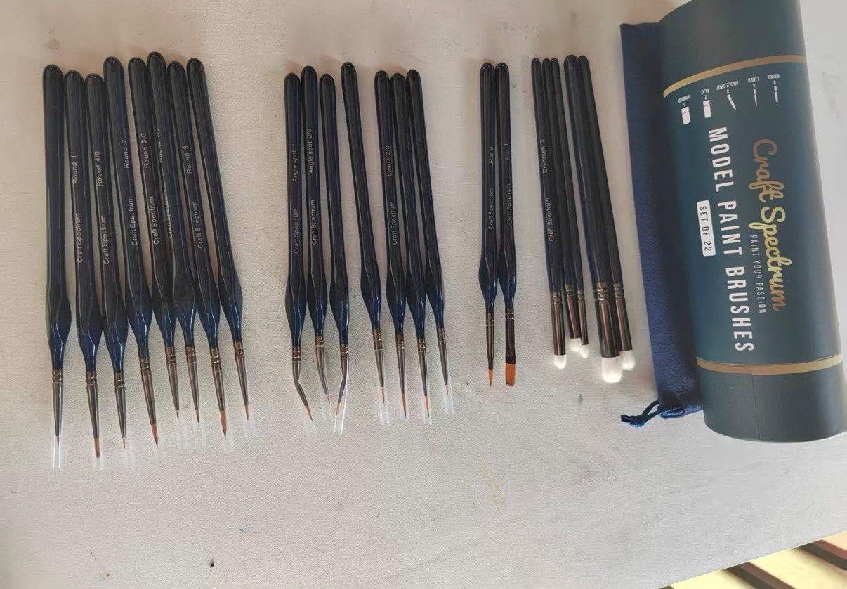 22pc Miniature Paint Brushes & Brush Case, Model Paint Brushes & Drybrush customer photo 2
