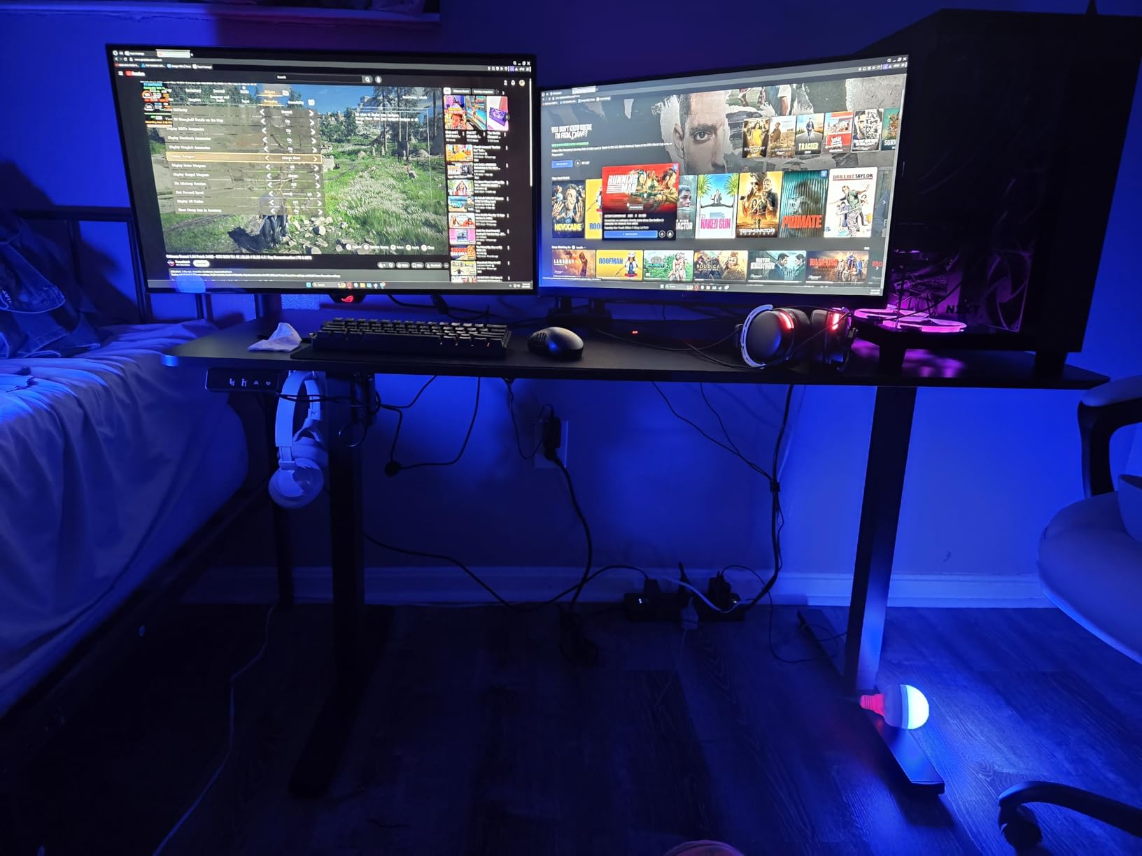 Large Electric Standing Desk, Gaming Desk, 55 x 24 Inch, Black customer photo 1