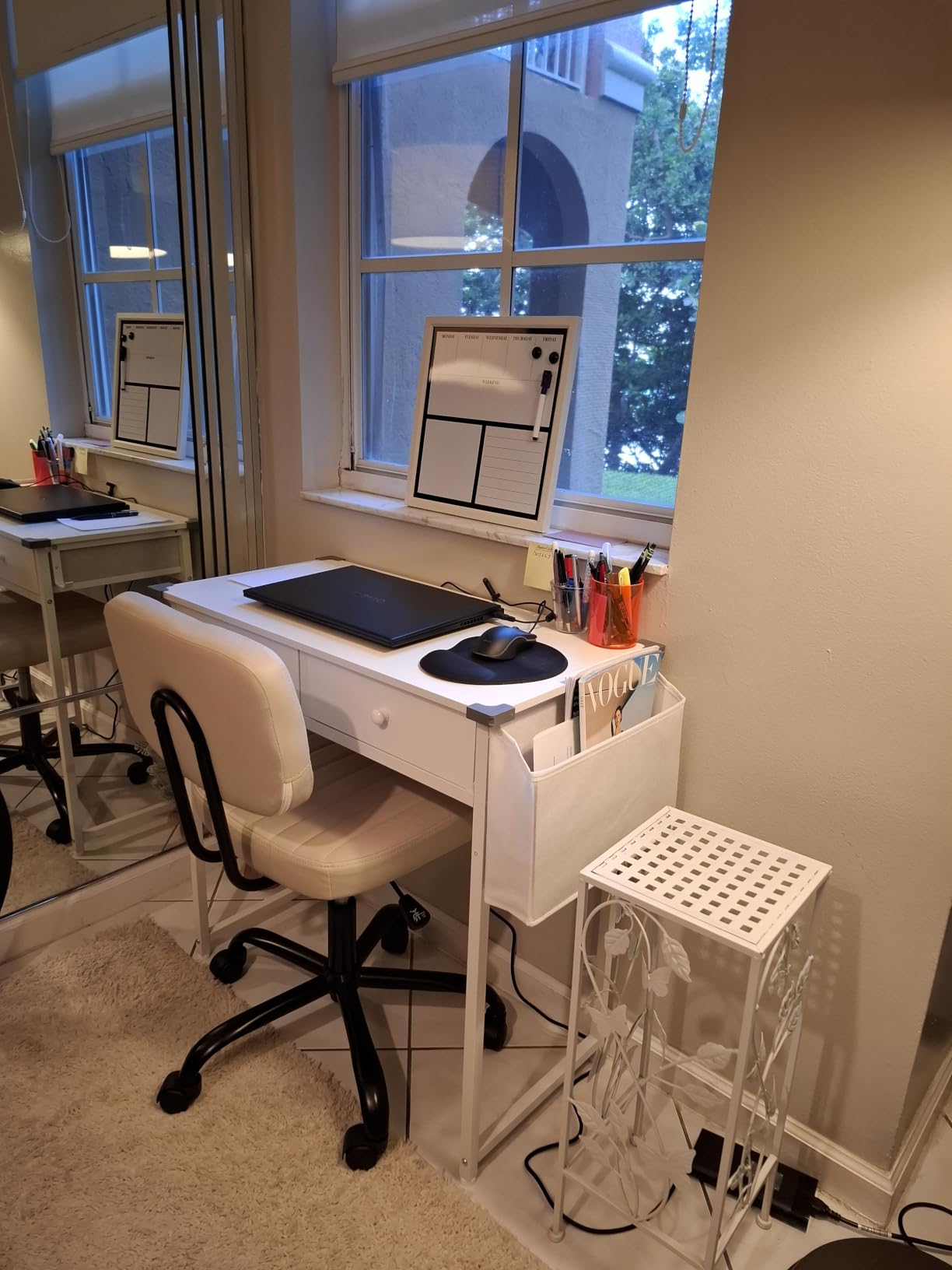 Sweetcrispy Office Desk Chair, Small Vanity Chair, Lumbar Support customer photo 1