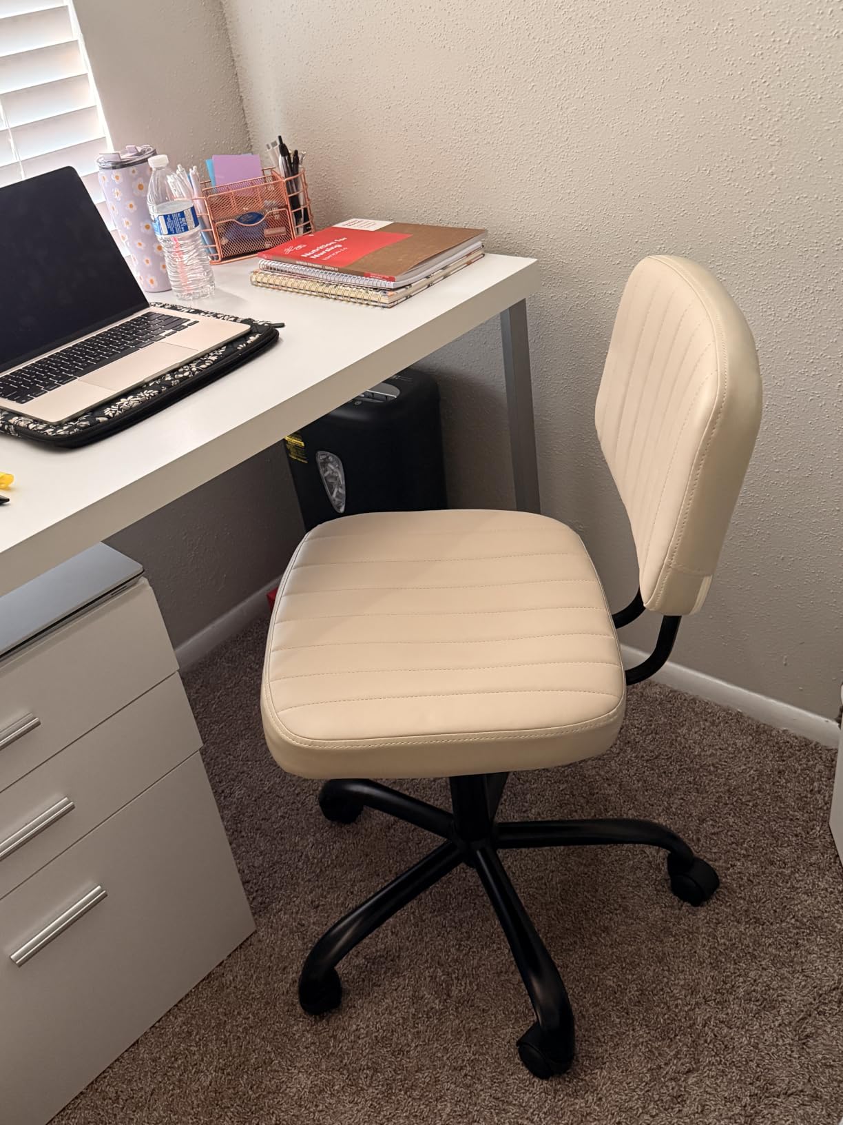 Sweetcrispy Office Desk Chair, Small Vanity Chair, Lumbar Support customer photo 2