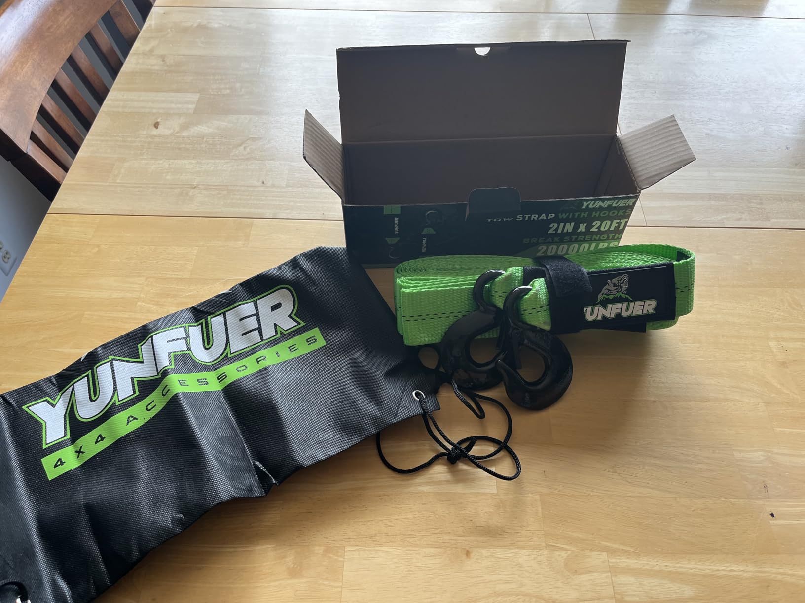 Heavy-Duty Kinetic Recovery Rope Kit - 86,000lbs, 1.5in x 30ft - Includes 2 Ultra-Strong UHMWPE Soft Shackles - 35%+ Elasticity for Off-Road Recovery, Towing & Emergency Use (Reflective) customer photo 1