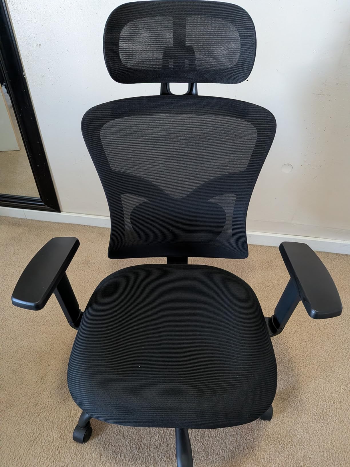 Marsail Ergonomic Office Chair with Lumbar Support and 2D Headrest | Adjustable armrests, contoured seat cushion, breathable design, smooth-rolling wheels, reclining function, height=