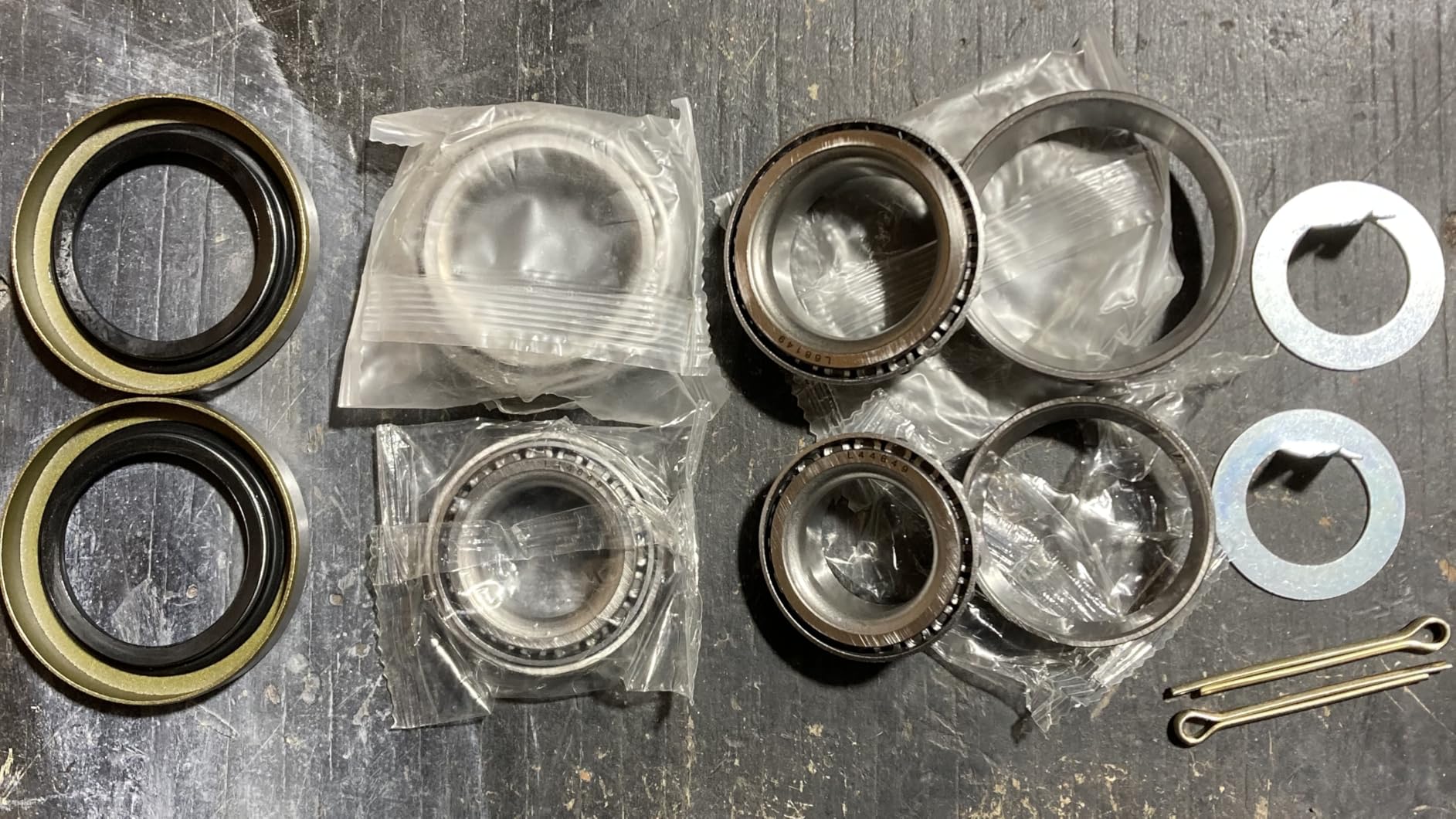 2 Pack Trailer Bearings Kit, High Speed and Rotary Quiet, L68149 L44649 Trailer Axle Bearings Kit, Fits for 1-3/8'' to 1-1/16'' 3500 Lbs Trailer Axle 1.719'' Grease Seal 10-19#84 Spindle customer photo 2