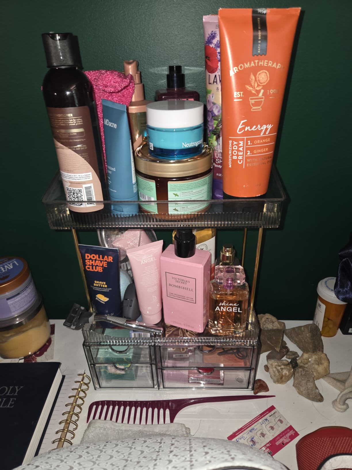 SNSLXH 4-Tier Clear Makeup Organizer Bathroom Storage | 4 Drawers Cosmetics Organiser, Ideal for Countertop, Bathroom, Office, Dresser, for Cosmetics, Skincare, Perfume, Lipstick customer photo 2