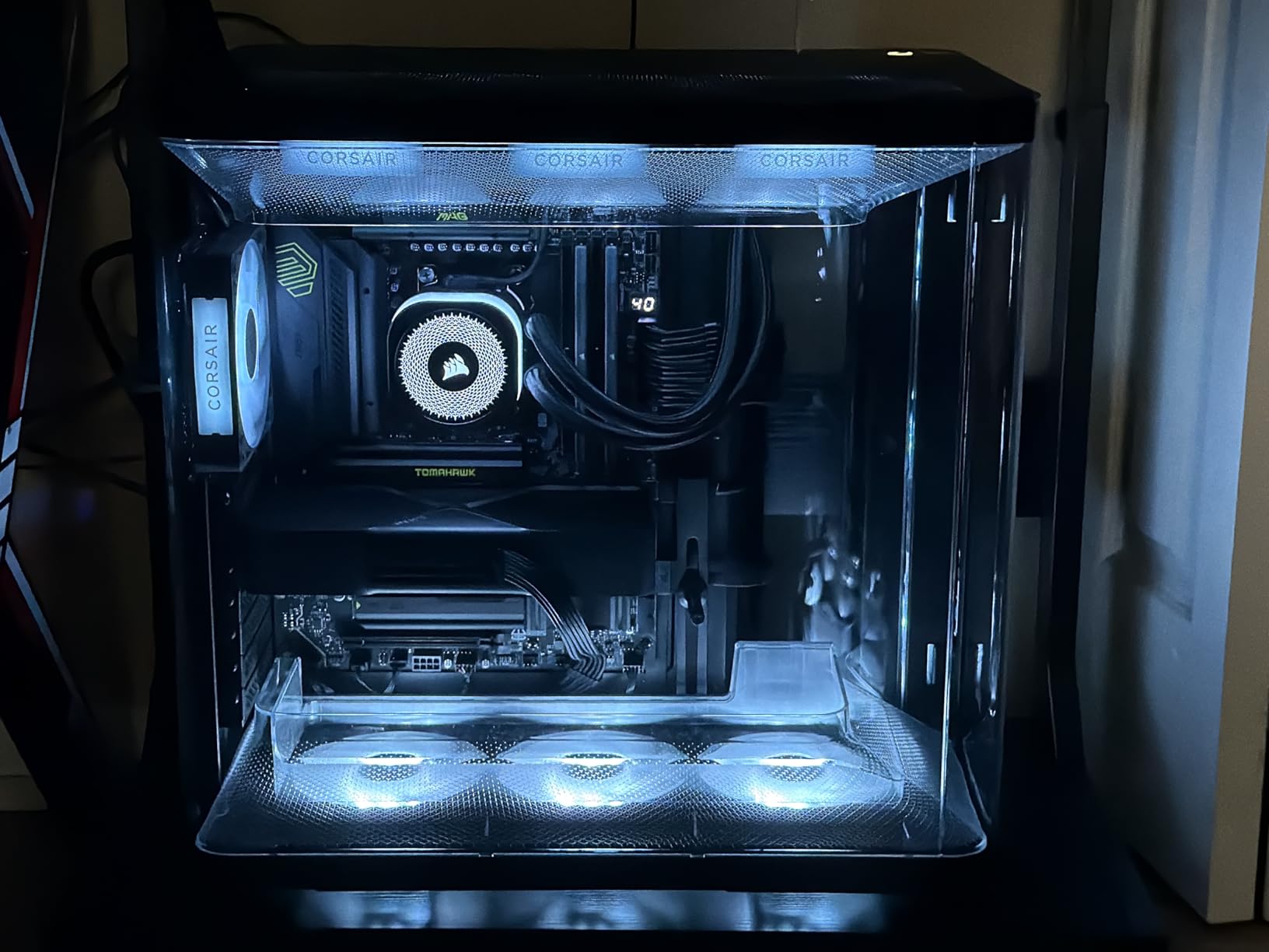 CORSAIR AIR 5400 RS ARGB Triple-Chamber Panoramic Mid-Tower PC Case – Black customer photo 2