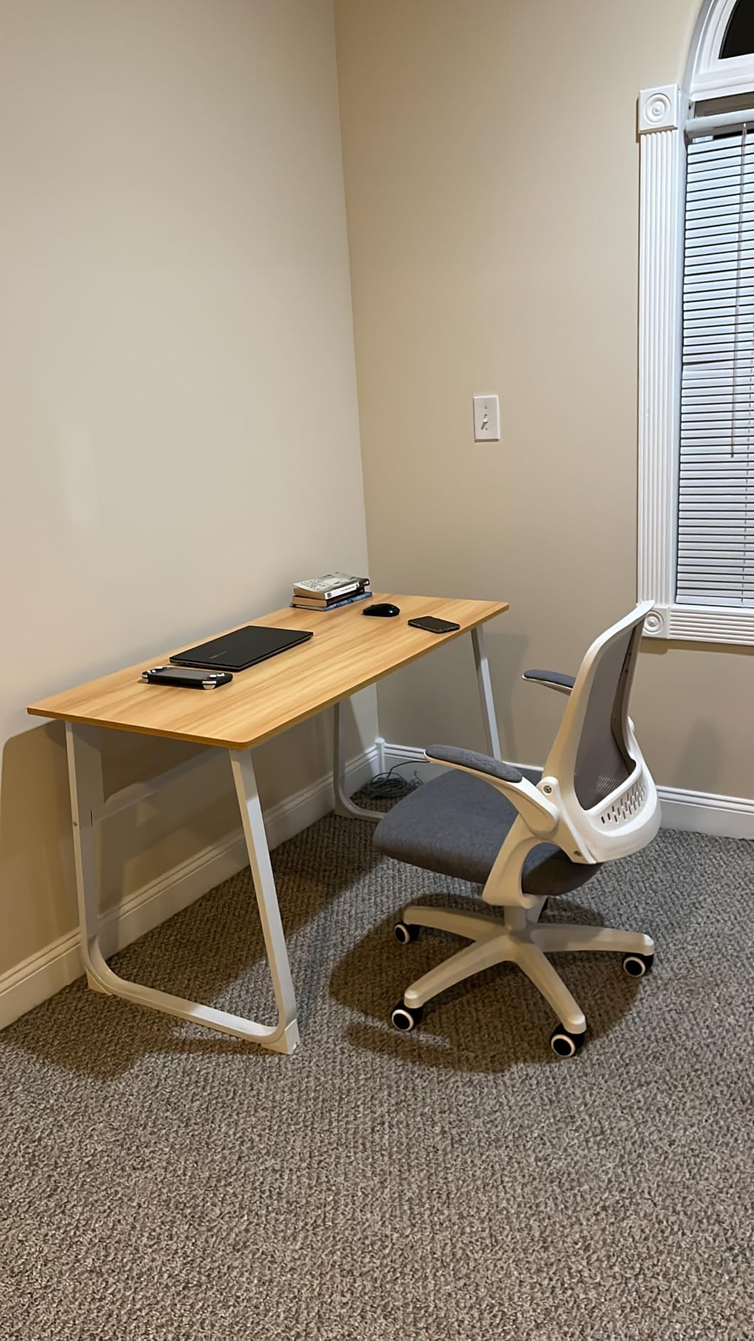 NEO CHAIR Office Desk Chair, Ergonomic Mesh with Flip-Up Armrests, Ivory customer photo 1