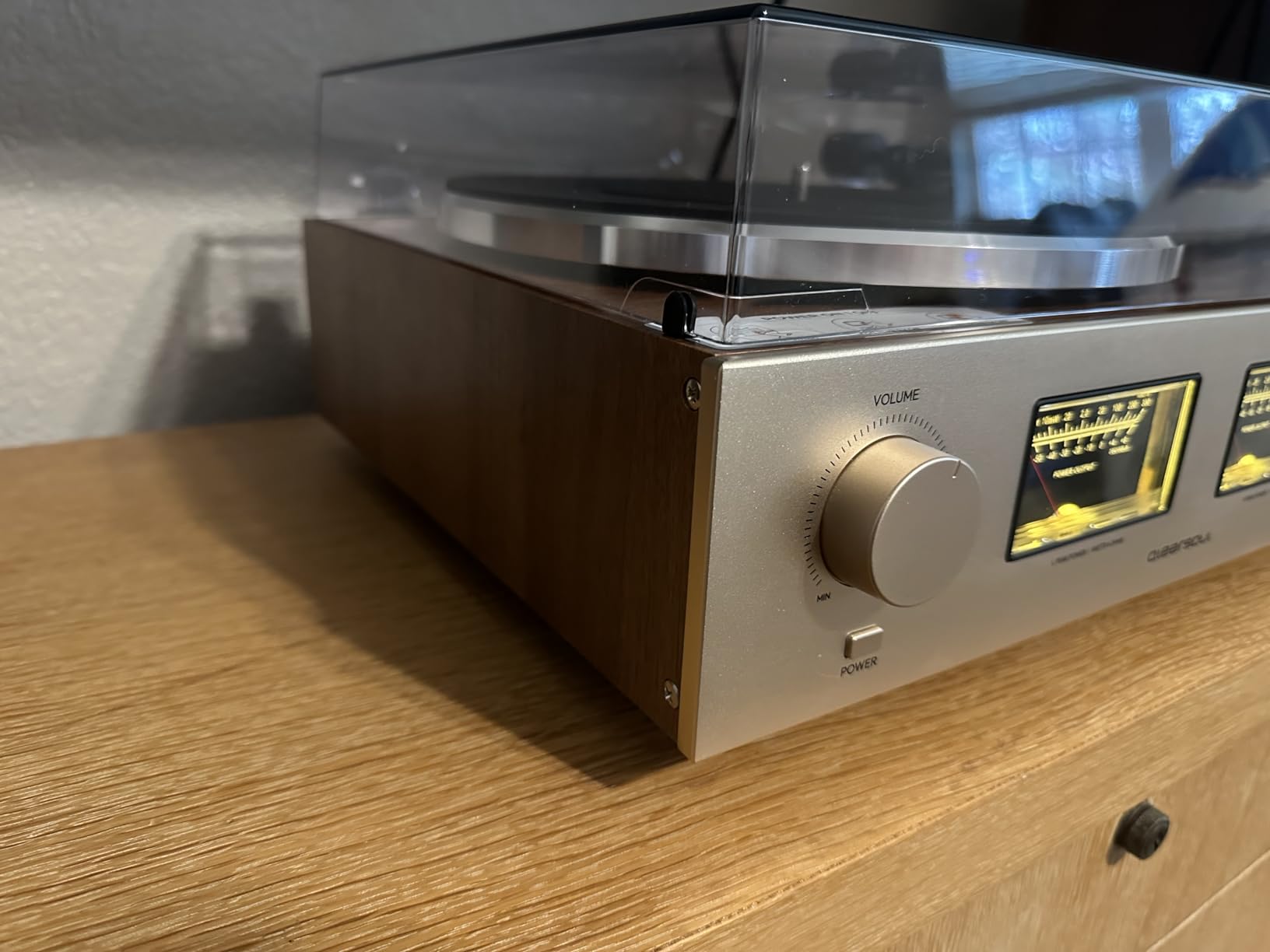 QLEARSOUL HiFire X Vinyl Record Player with 100W Speakers & VU Meter | Audiophile HiFi Turntable System, 100W RMS Bookshelf Speakers, DSP Preamp, 33/45 RPM, RCA Line In/Out customer photo 1
