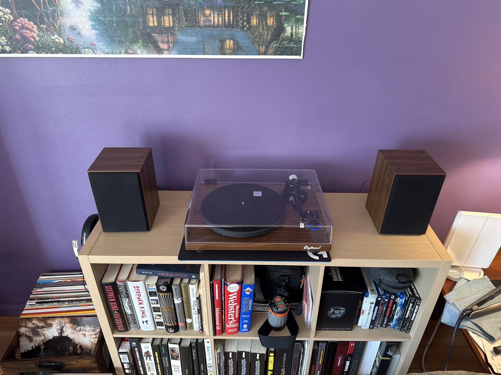 Bluetooth Turntable HiFi System with 36 Watt Bookshelf Speakers, Patend Designed Vinyl Record Player with Magnetic Cartridge, Bluetooth Playback and Auto Off customer photo 2