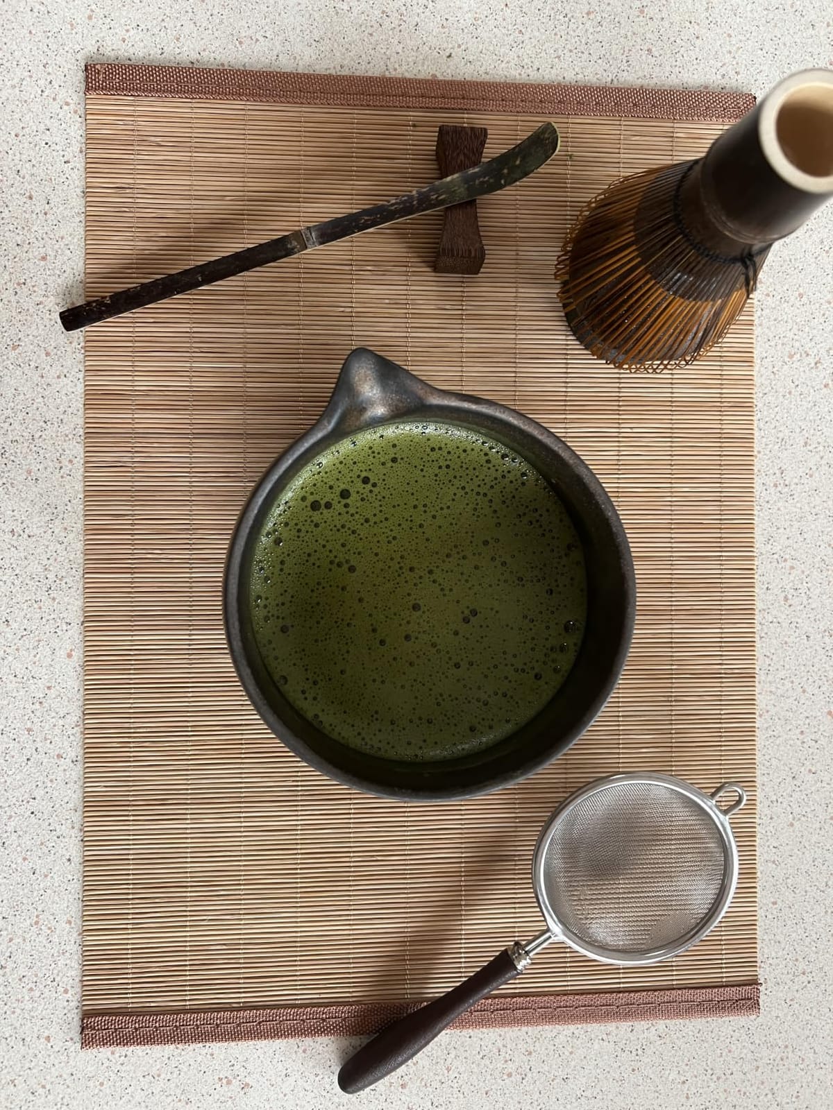 Matcha Set, 7-Piece Matcha Whisk Set with Bowl & 100-Prong Whisk | Gilded Finish, Includes Purple Bamboo Whisk, Tea Mat, Holder & Sifter for Matcha Preparation, Tea Ceremonies & Gifting customer photo 1