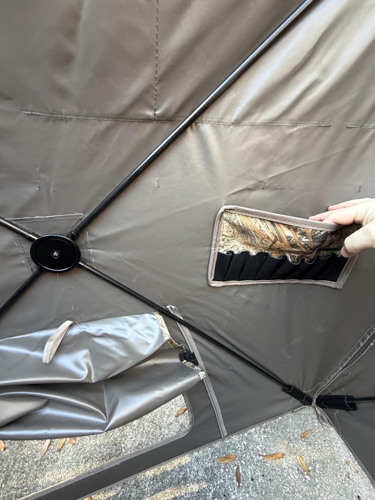 HUNTSEN Hunting Blind with Carrying Bag - 4 Panel with Silent Sliding Windows & Dog Door Portable Pop-Up Deer Blinds - Duck Waterfowl Hunting Ground Blind Camouflage Concealed Shelter for 3-4 People customer photo 1