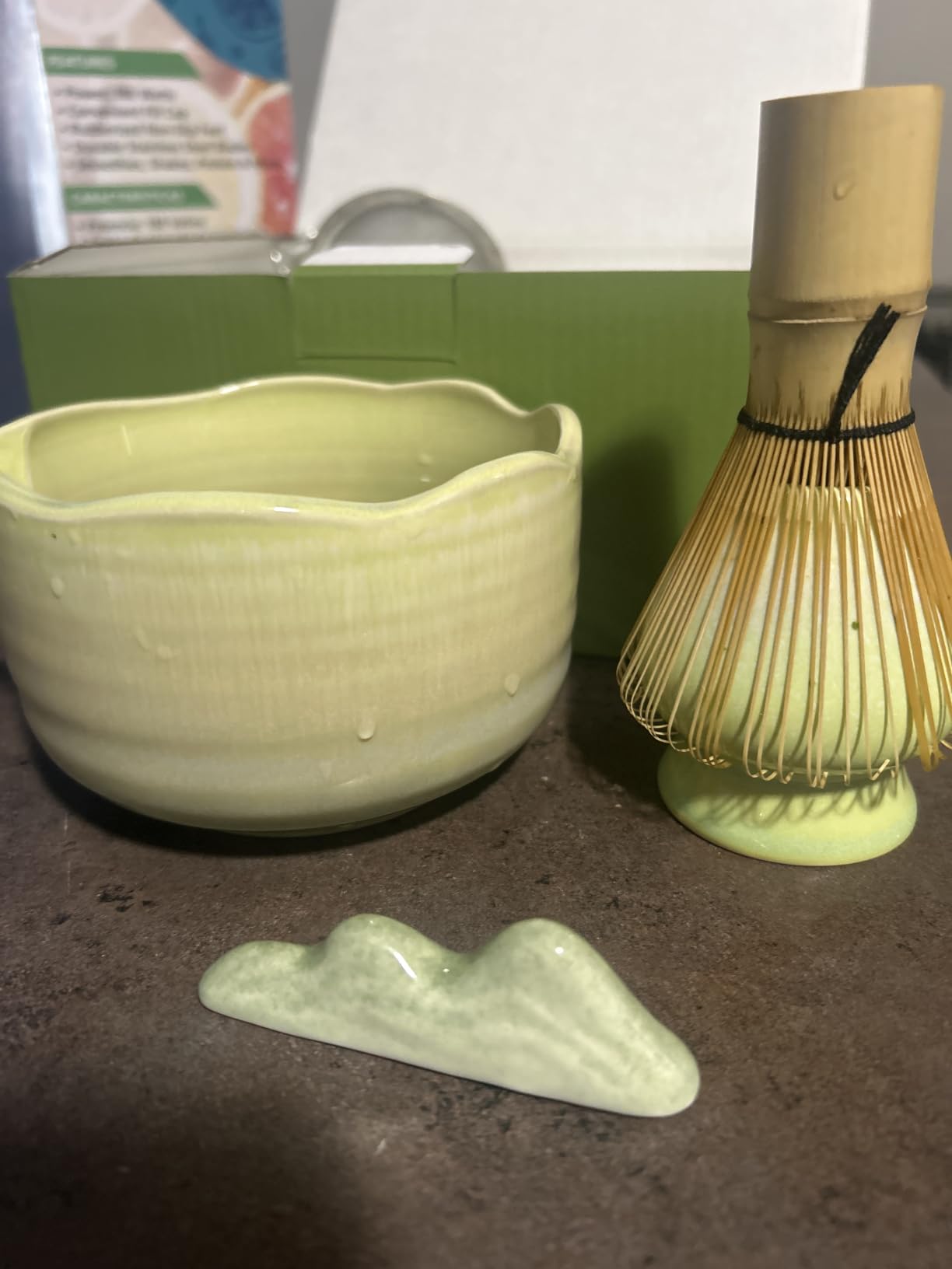 JBER Matcha Whisk Set, 7PCS Matcha Set with Bamboo Whisk and Ceramic Bowl | Complete Matcha Kit Includes 17oz Bowl, Handmade Whisk 100 Prongs, Holder, Spoon, Sifter for Matcha Lovers (Gradient Pink) customer photo 2