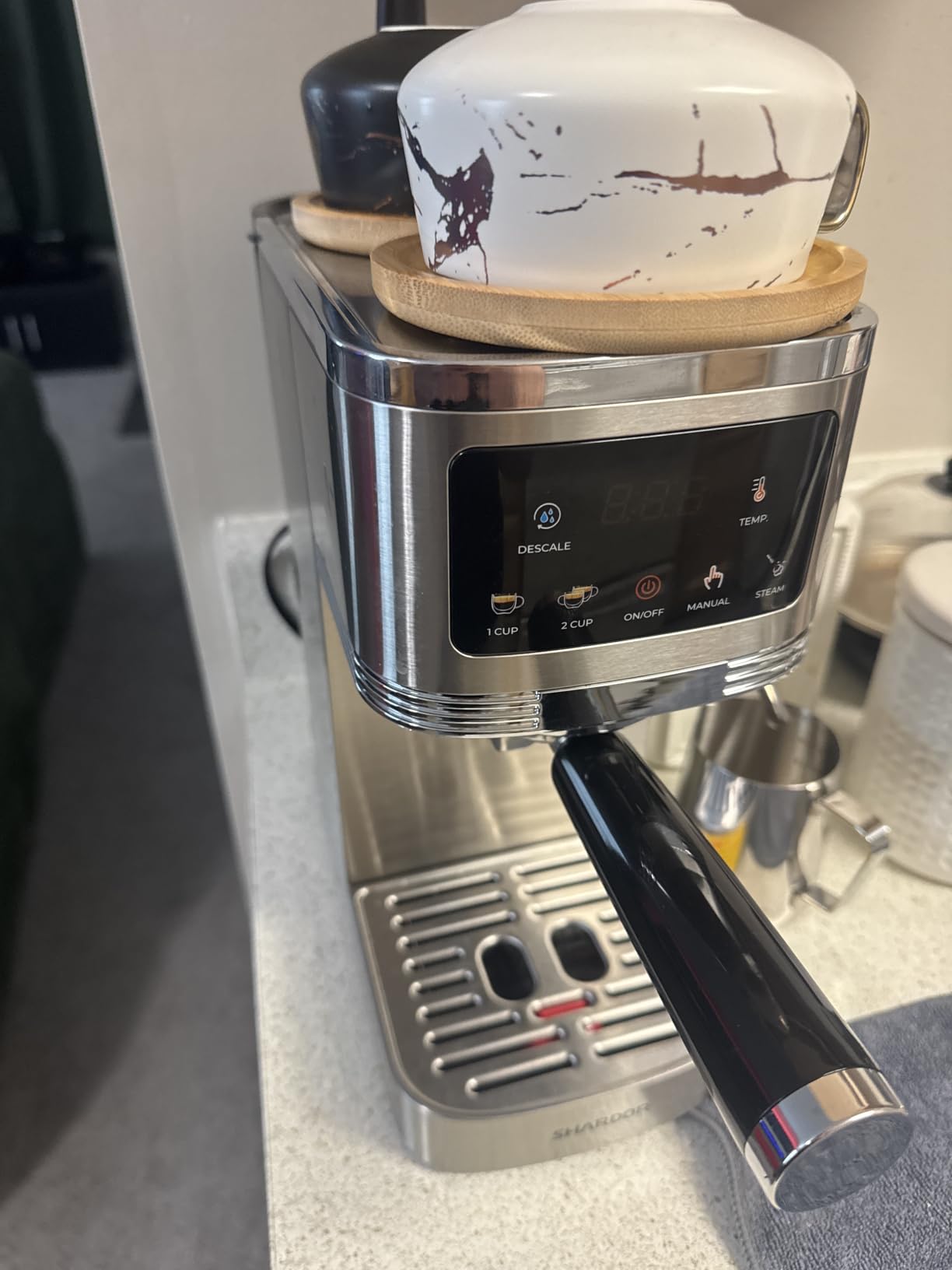 SHARDOR Espresso Machine 20 Bar, Professional Espresso Machine with Milk Frother and Touchscreen, Expresso Coffee Machines with Adjustable Temperature,for Cappuccino, Latte, Stainless Steel, Silver customer photo 2