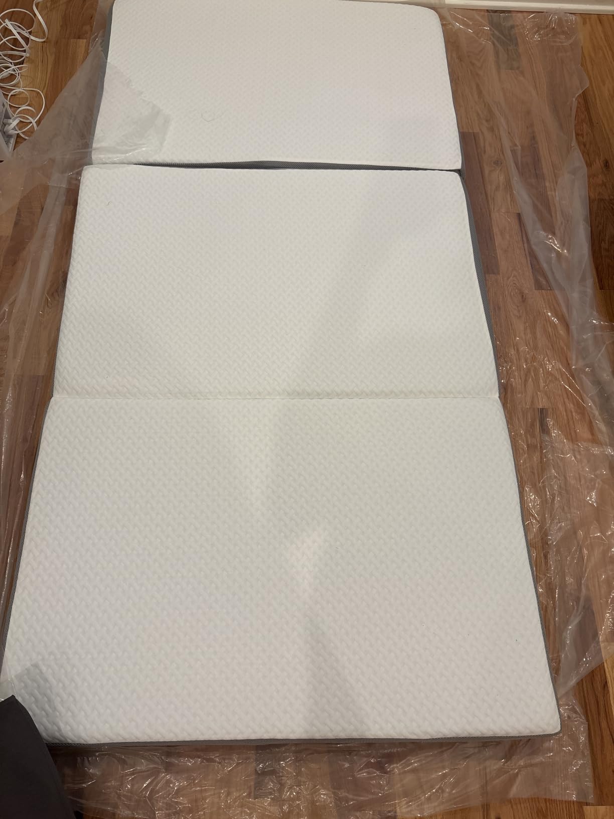 MASVIS Trifold Mattress, 6 Inch Memory Foam Foldable Mattress with Washable Cover, Tri-Folding Floor Bed for Camping, Queen customer photo 1