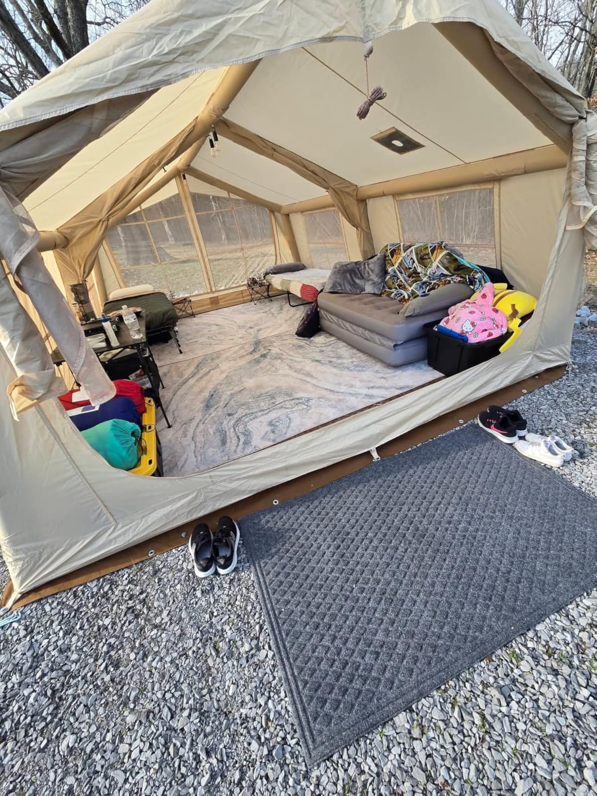 8-12 Person Inflatable Camping Tent with Rainfly, Hand Pump & Stove Jack | Spacious for up to 12 people, 2 rooms for privacy, rainfly included, stove jack, inflates in 5 minutes with pump customer photo 1