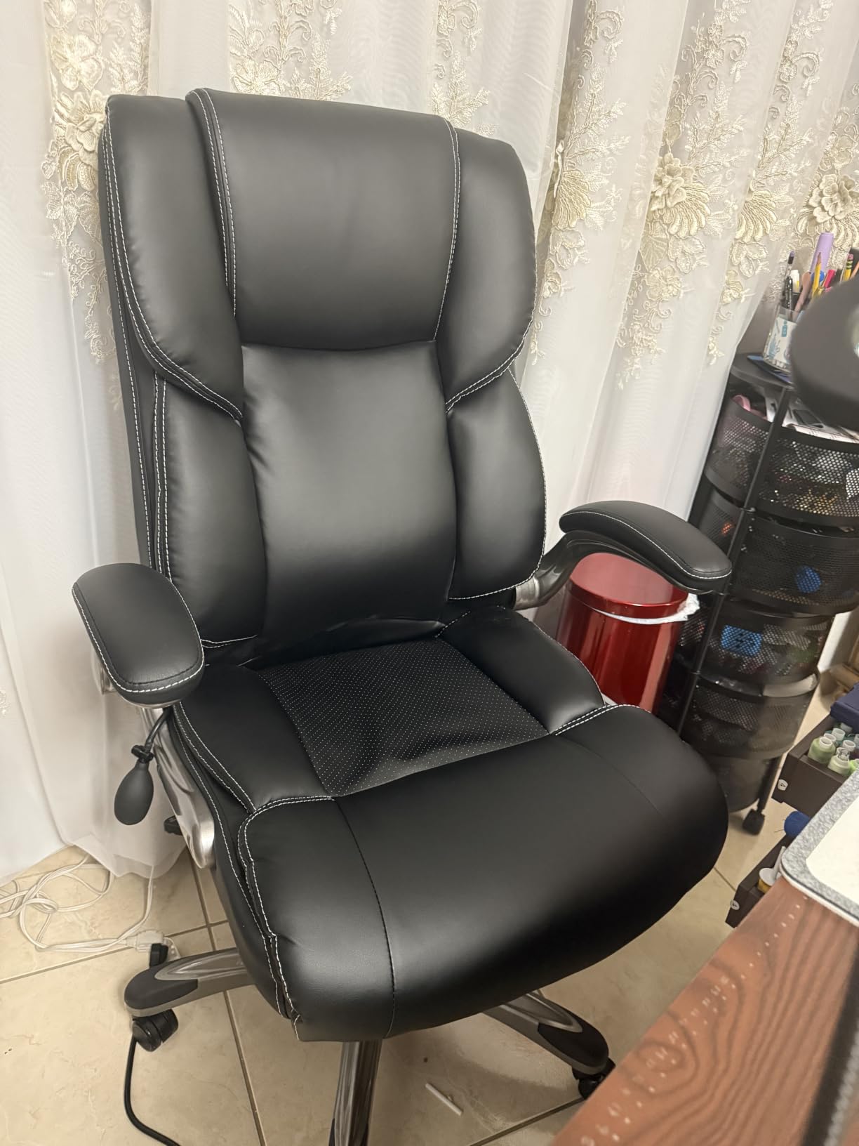 COLAMY Ergonomic Executive Office Chair, High Back Desk Chair with Adjustable Lumbar Support, Flip-Up Armrests & Thick Seat Cushion, 90°–110° Reclining Computer Chair for Home Office customer photo 2
