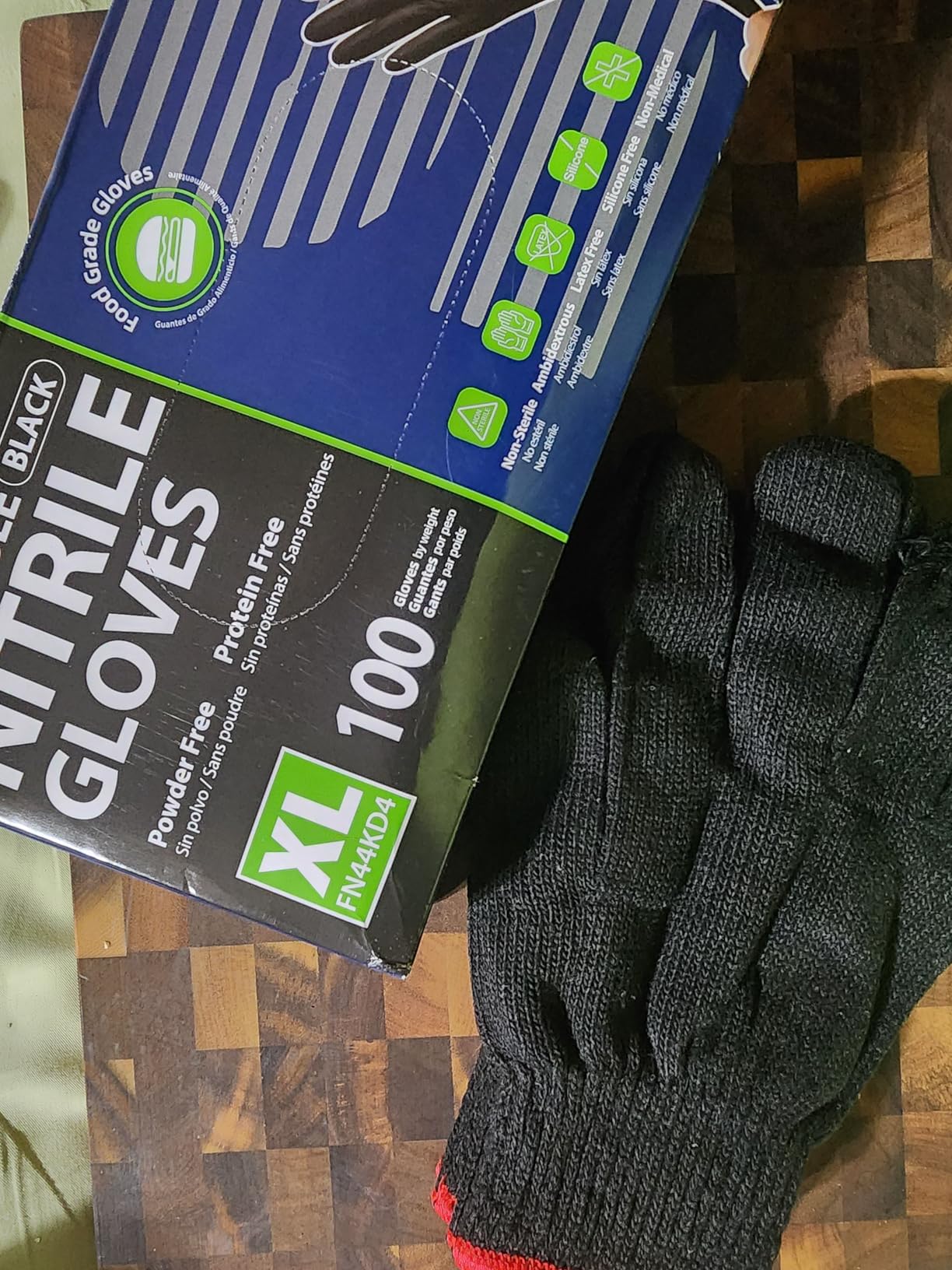 SWIFTLITE BBQ Gloves Kit, 6 Cotton Liners + 100 Disposable Nitrile Gloves | Heat Resistant Cotton Liners + Disposable Nitrile Gloves for Barbecue, Grilling, Cooking, Smoking customer photo 2