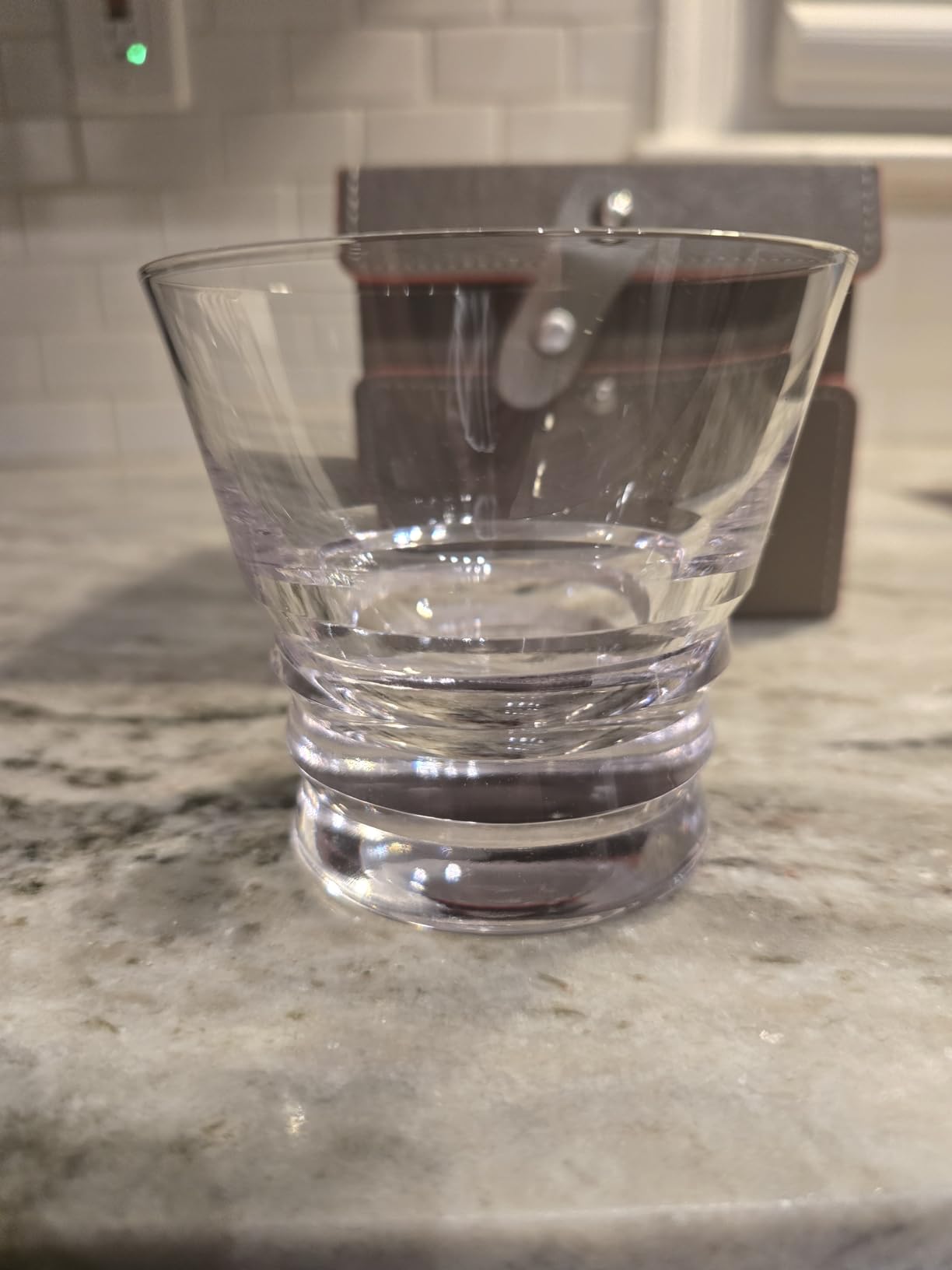 Edo Tokyo Kiriko Whiskey Glass | Japanese Style Old Fashioned with Blue Amber Layered Hand-Cut Design, 8.5 oz Tumbler for Bourbon, Scotch & Home Bar customer photo 2