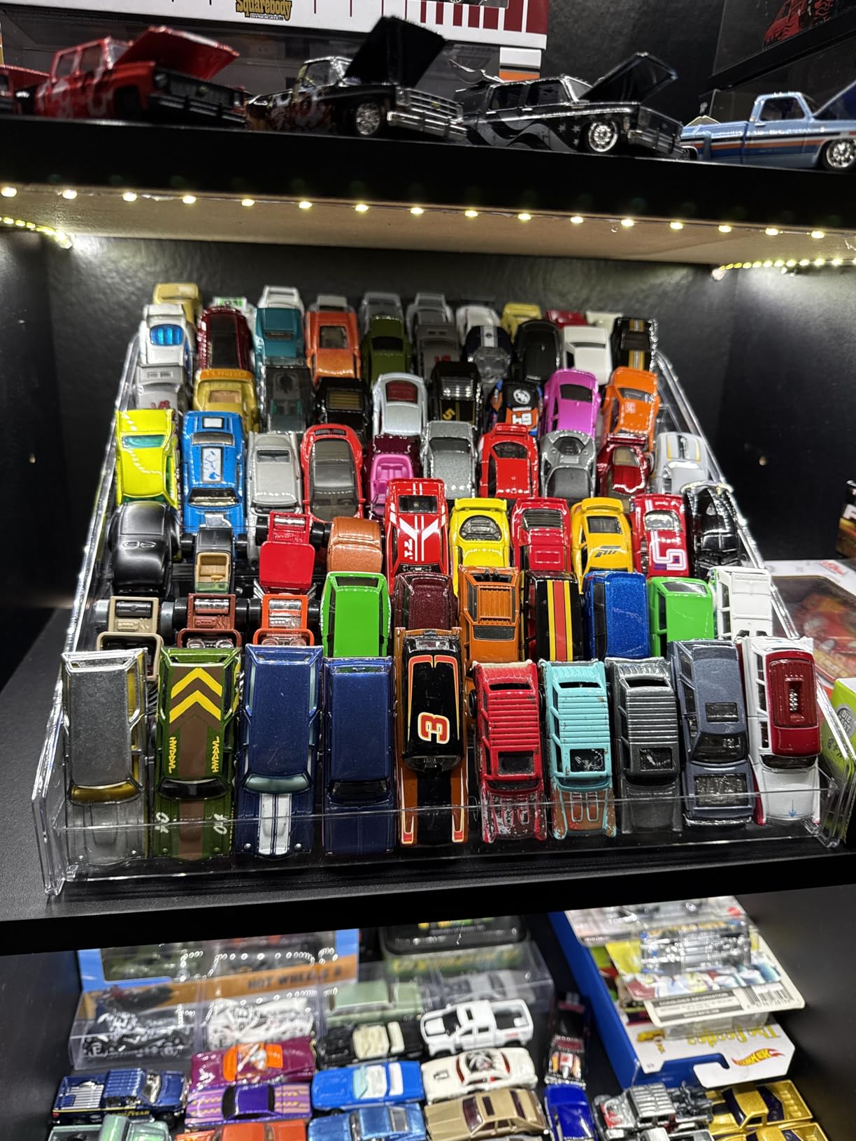 4 Pack 7-Tier Toy Cars Display Shelf for Hot Wheels Display Case Storage Organizer for 1/64 Scale Toy Cars-Hold 63 Toy Cars Clear Model Car Case Holder Container Shelf customer photo 2