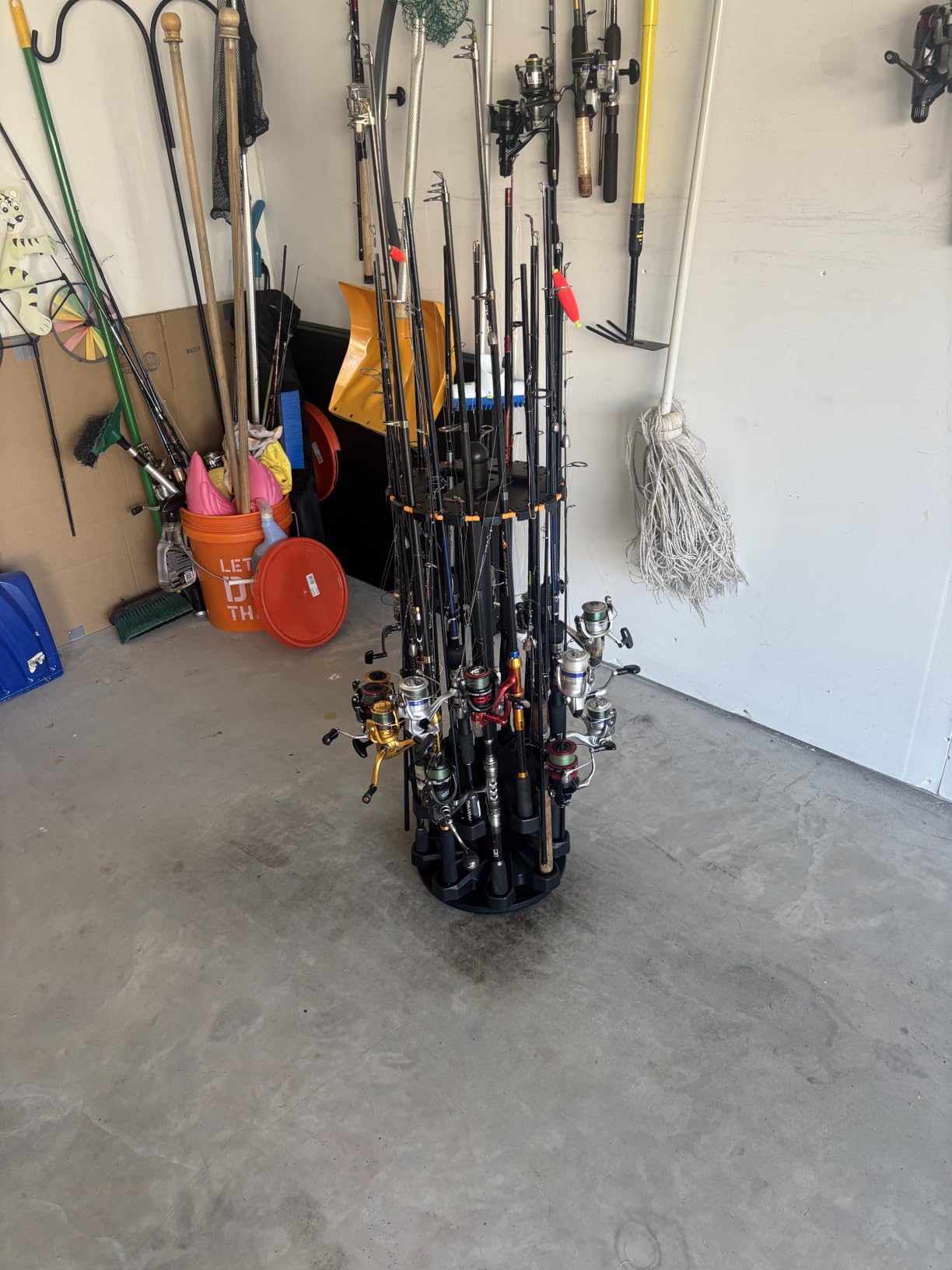 KastKing V16 Rotating Fishing Rod Holder for Garage, Fishing Gear | Floor Rack Holds Up to 16 Rods & Combos, Space-Saving Pole Organizer with Foam, Durable ABS, Fishing Storage Gift for Men customer photo 1