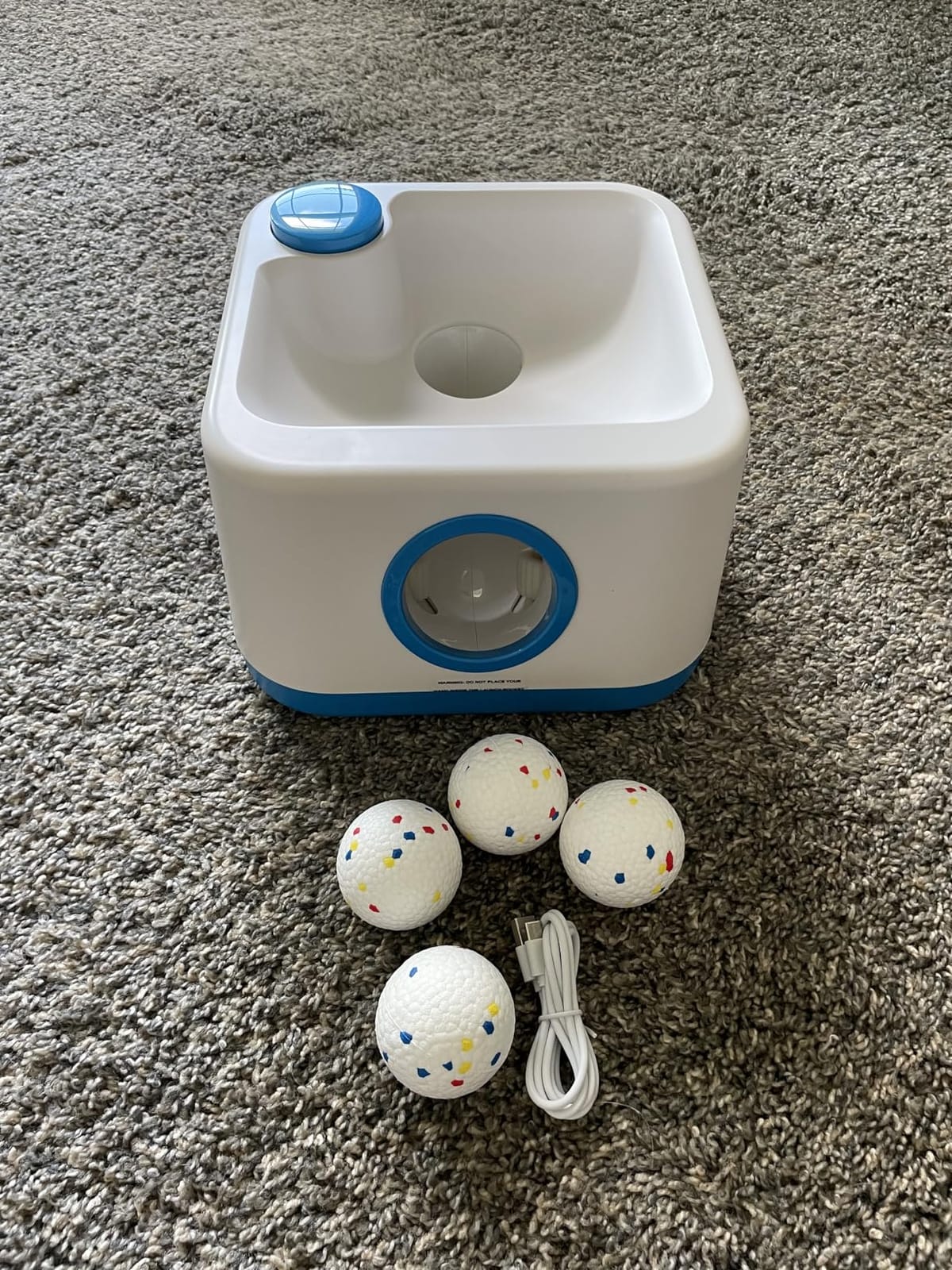 Automatic Dog Ball Launcher, Auto/Manual Paw-Activated Dog Ball Thrower | 3 Adjustable Distances Rechargeable Ball Throwing Machine, Indoor Outdoor Self Play Pet Toy with 4 Chew-Resistant Balls customer photo 1