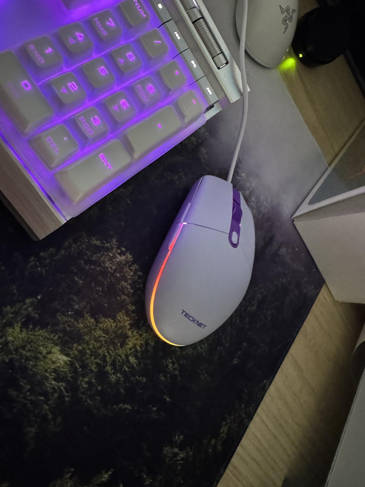 TECKNET Wired Mouse with RGB Backlit, Full Size Mouse with Side Buttons | Up to 8000 DPI, Plug and Play Silent Corded USB Computer Mouse, 7 Adjustable RGB Lighting Modes, Office and Gaming Mice customer photo 2