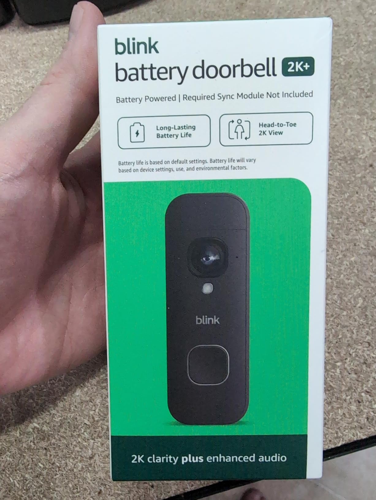 Blink Battery Doorbell 2K+ (newest model) — Wireless video doorbell, 2K resolution, enhanced audio. Required Sync Module not included – Add-On (Black) customer photo 1