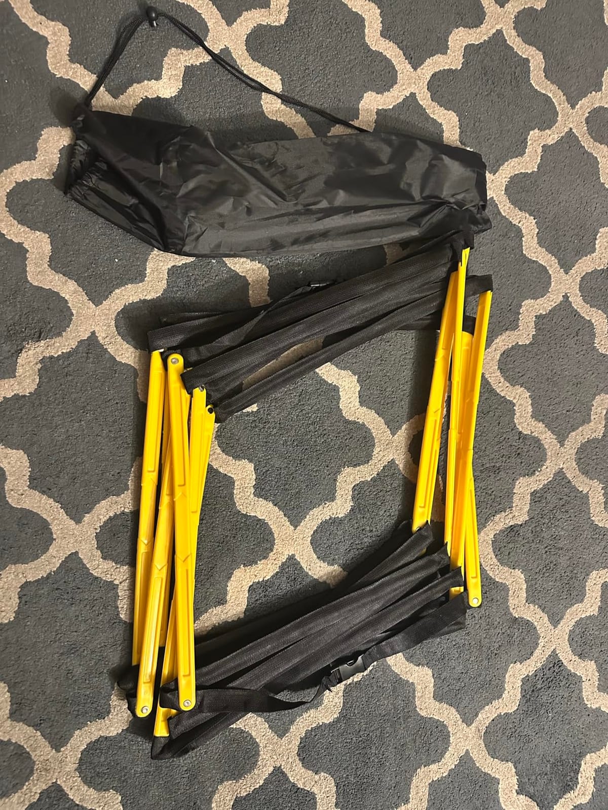 Tangle-Free Agility Ladder, 12 Fixed Rungs, 2 lb Heavy Duty, 18ft | Quick Setup Speed Ladder Training Equipment | 12 Fixed Rungs | 2 lb Heavy Duty | Connectable Design | Carrying Bag Included customer photo 1