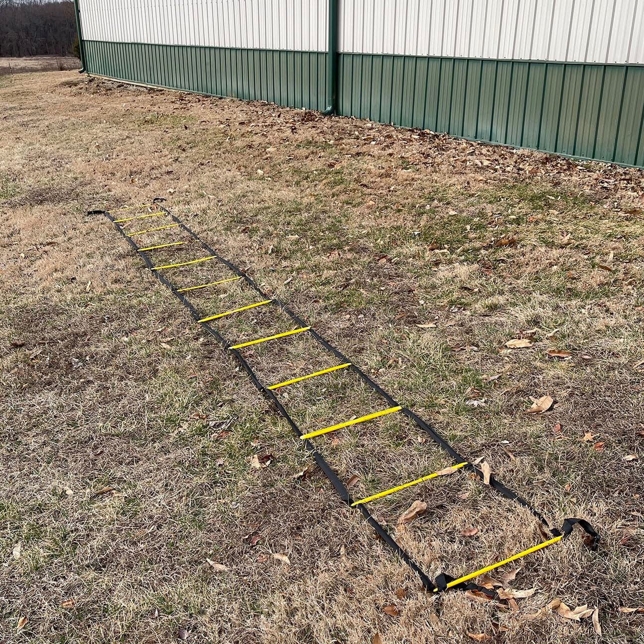 Tangle-Free Agility Ladder, 12 Fixed Rungs, 2 lb Heavy Duty, 18ft | Quick Setup Speed Ladder Training Equipment | 12 Fixed Rungs | 2 lb Heavy Duty | Connectable Design | Carrying Bag Included customer photo 2
