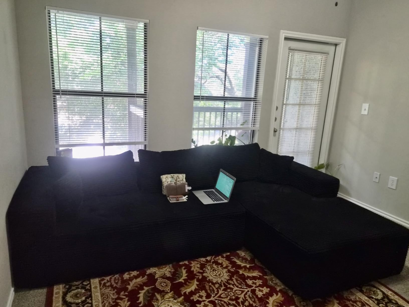 Mangodan Cloud Sectional Sofa, Boneless Couch for Living Room, Dark Grey customer photo 2