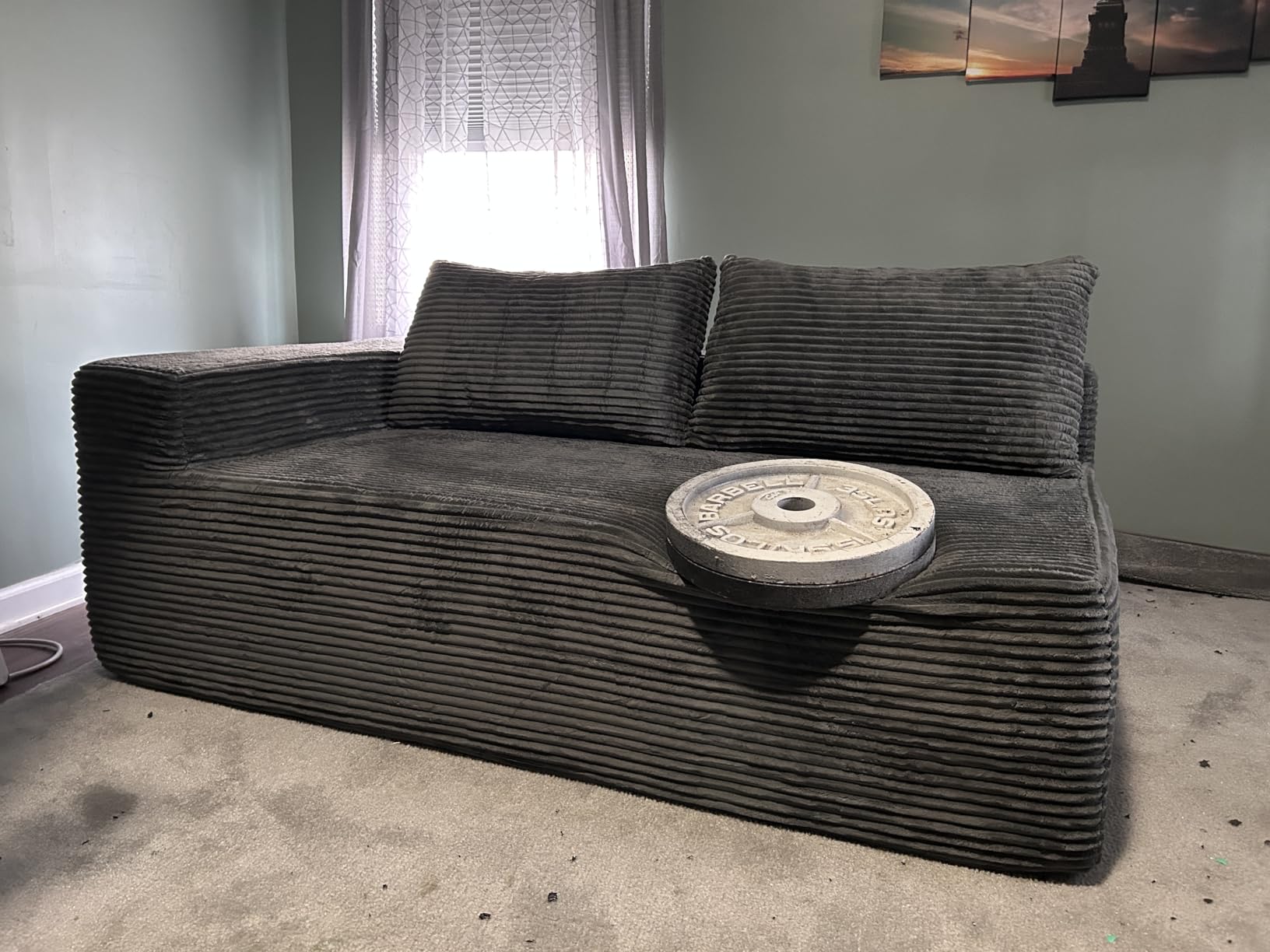 Mangodan Cloud Sectional Sofa, Boneless Couch for Living Room, Dark Grey customer photo 2