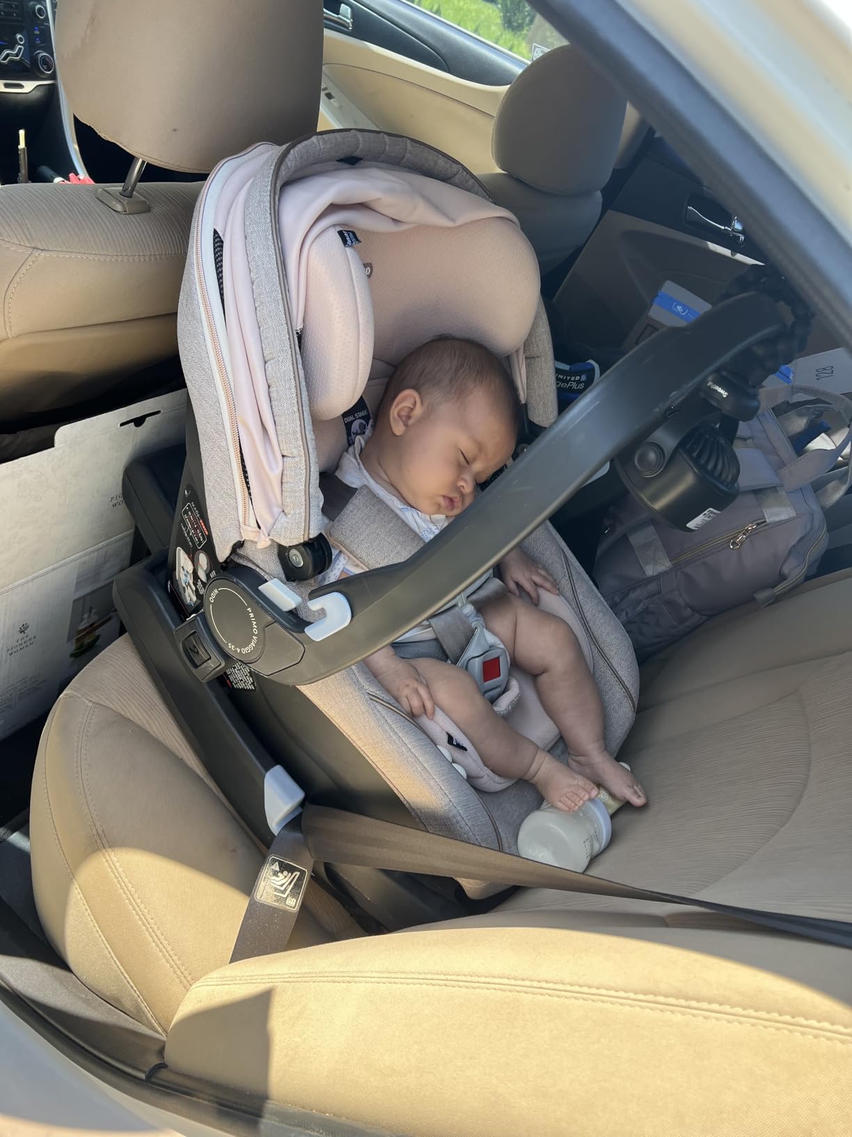 SWEETFULL Portable Stroller Fan, Pinch-Proof Baby Fan - Cream | Wide Turbine Airflow; Safe Design; LED Display; 5-Speed; 30dB Quiet; USB-C Rechargeable; Mini Clip On Fan for Car Seat & Bed customer photo 2