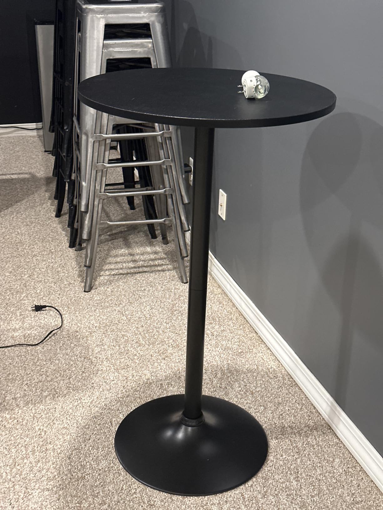 Furmax Bistro Pub Table Round Bar Height Cocktail Table for Home Bar, Round Bar Tables for Party, Dining Room, Living Room and Wedding, Metal Base MDF Top, 40.6 Inch Height customer photo 2