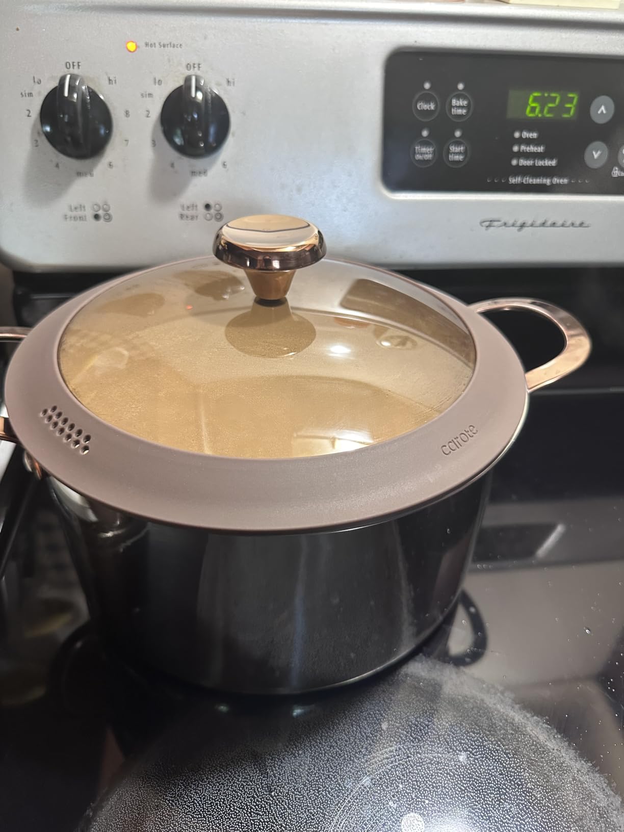 CAROTE 22pcs Hybrid Nonstick Pots and Pans Set, Stainless Steel Cookware Set with Honeycomb Titanium Interior, Induction Safe, Oven Safe, Brown (PFOS, PFOA Free) customer photo 1