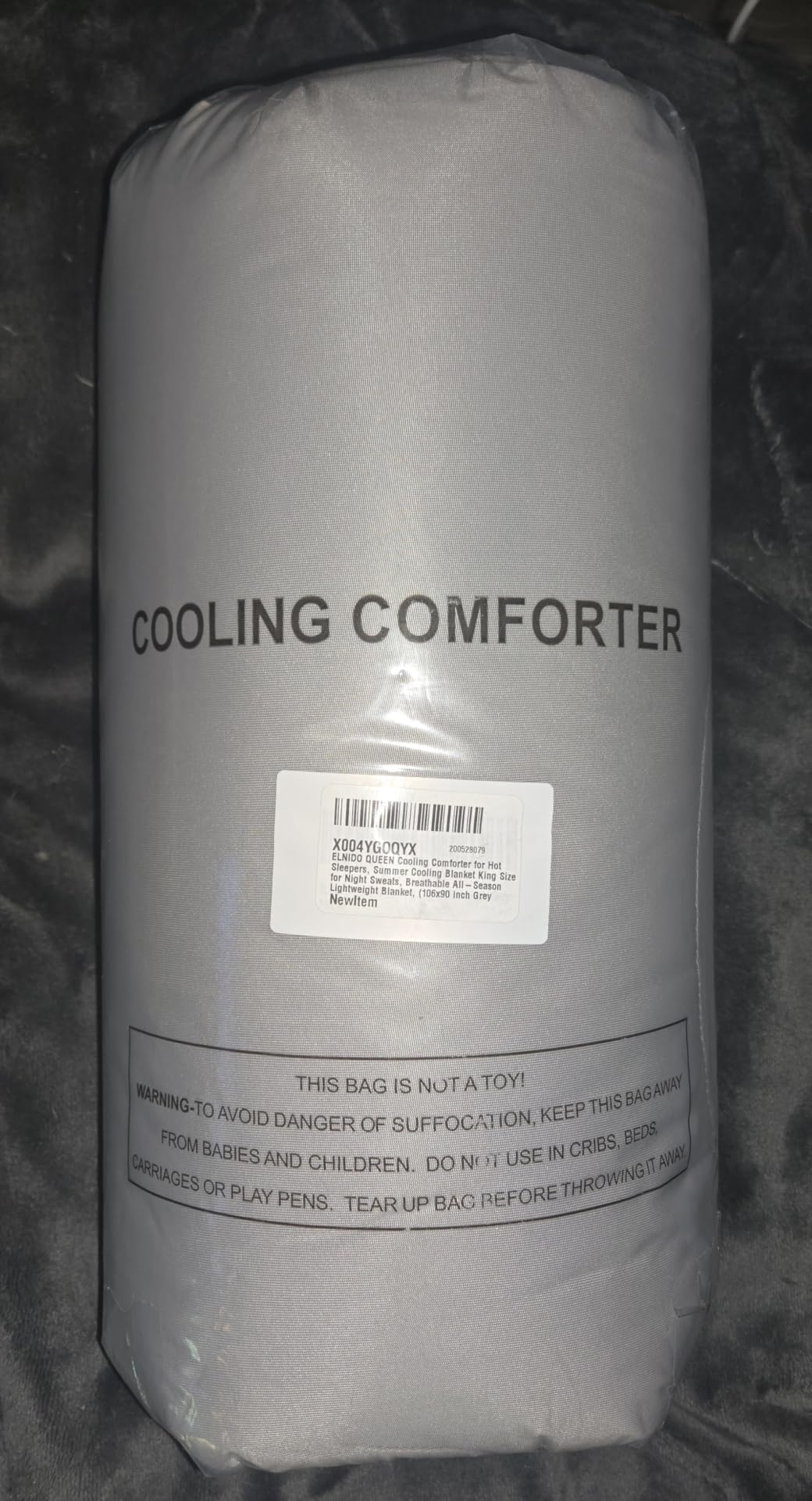 ELNIDO QUEEN Cooling Comforter for Hot Sleepers, Summer Cooling Blanket Queen Size for Night Sweats, Breathable All-Season Lightweight Blanket, (90x90 inch,Grey customer photo 1